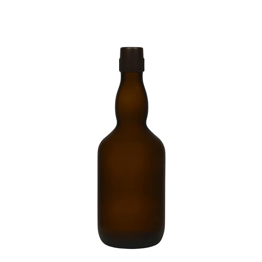 500 ml ølflaske med kravehals, glas, antikgrøn, åbning: patentlukning