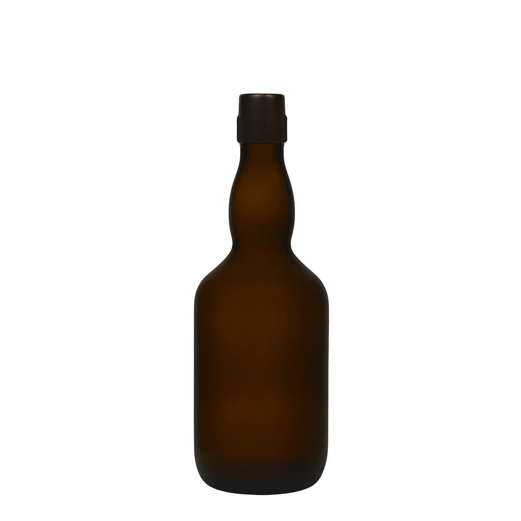 500 ml ølflaske med kravehals, glas, antikgrøn, åbning: patentlukning