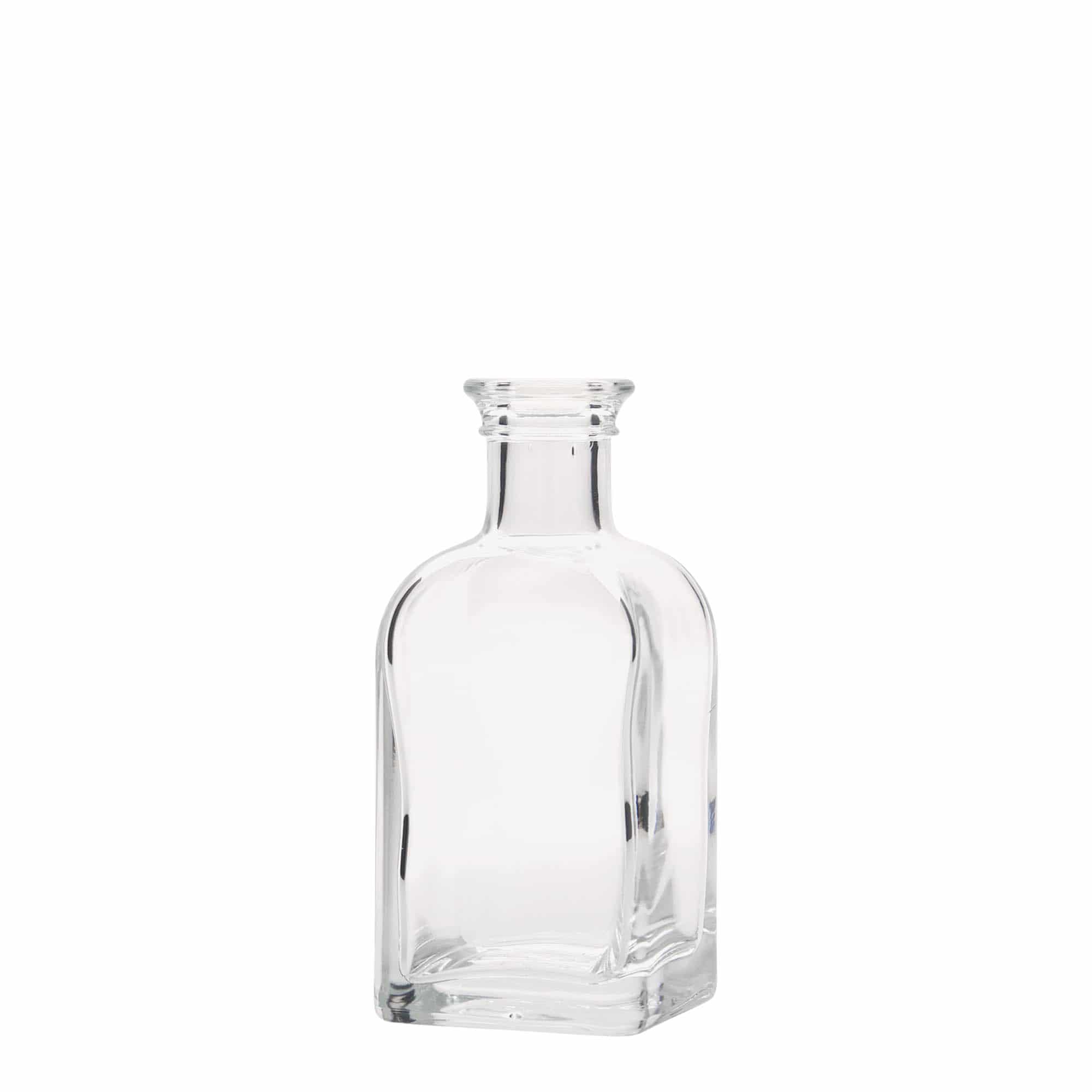100 ml glasflaske apoteker Carré, firkantet, åbning: kork