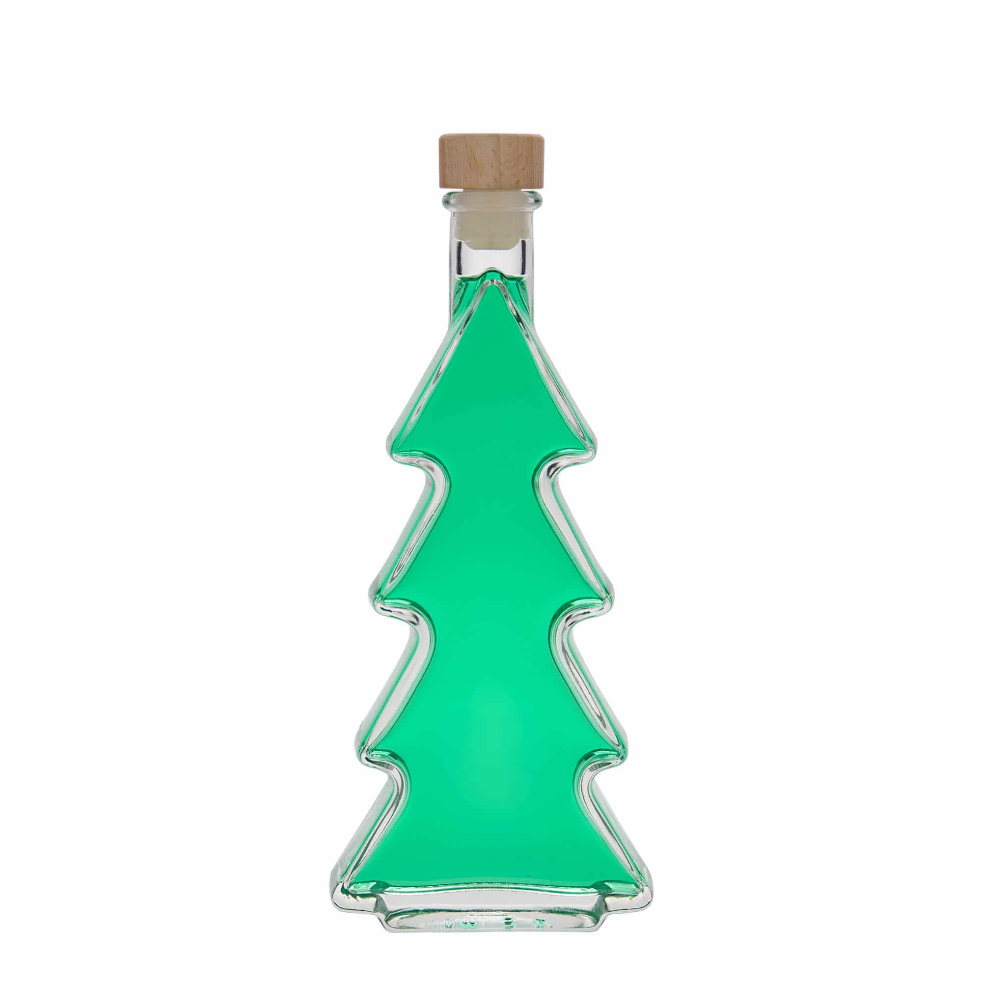 200 ml glasflaske 'Juletræ', åbning: Kork