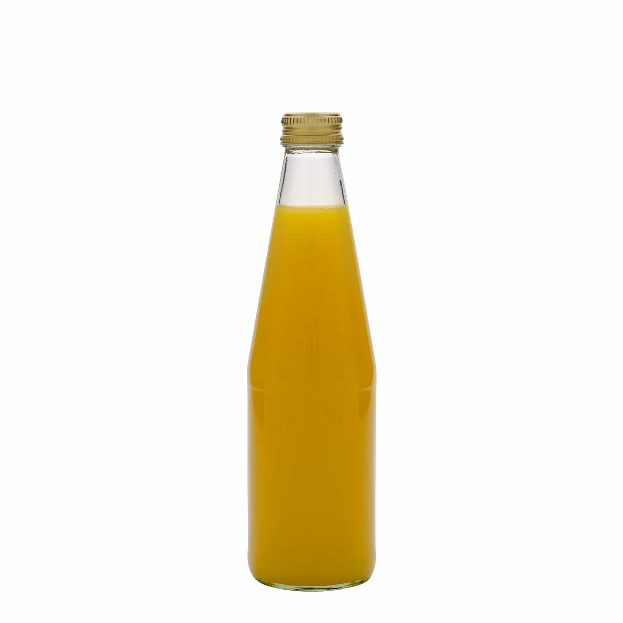 330 ml universelflaske gulerodsform, glas, åbning: PP 28