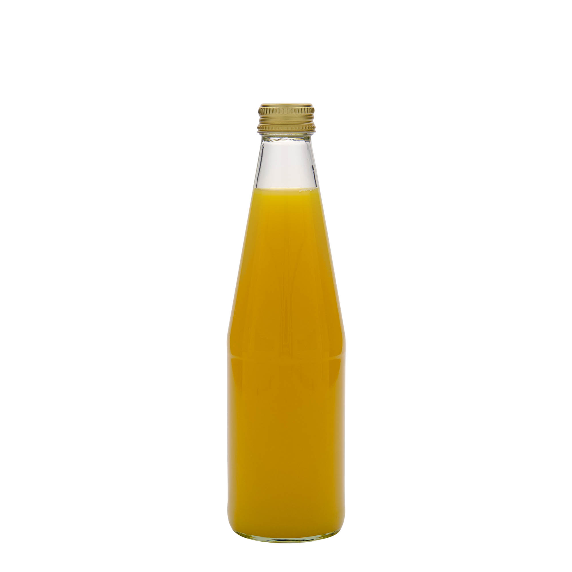 330 ml universelflaske gulerodsform, glas, åbning: PP 28 330 ml universelflaske gulerodsform, glas, åbning: PP 28