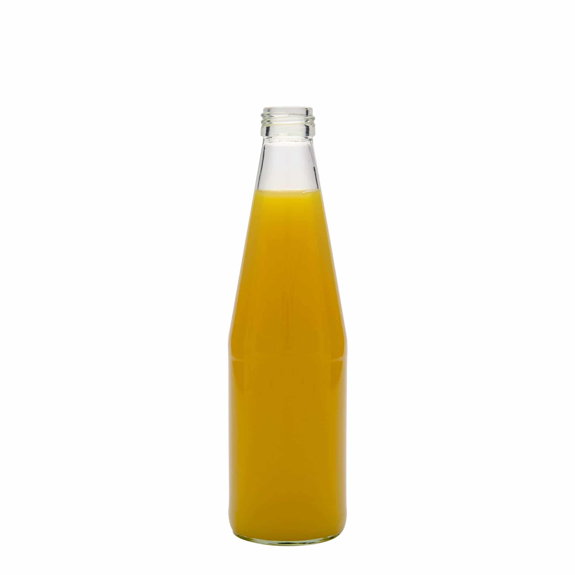 330 ml universelflaske gulerodsform, glas, åbning: PP 28