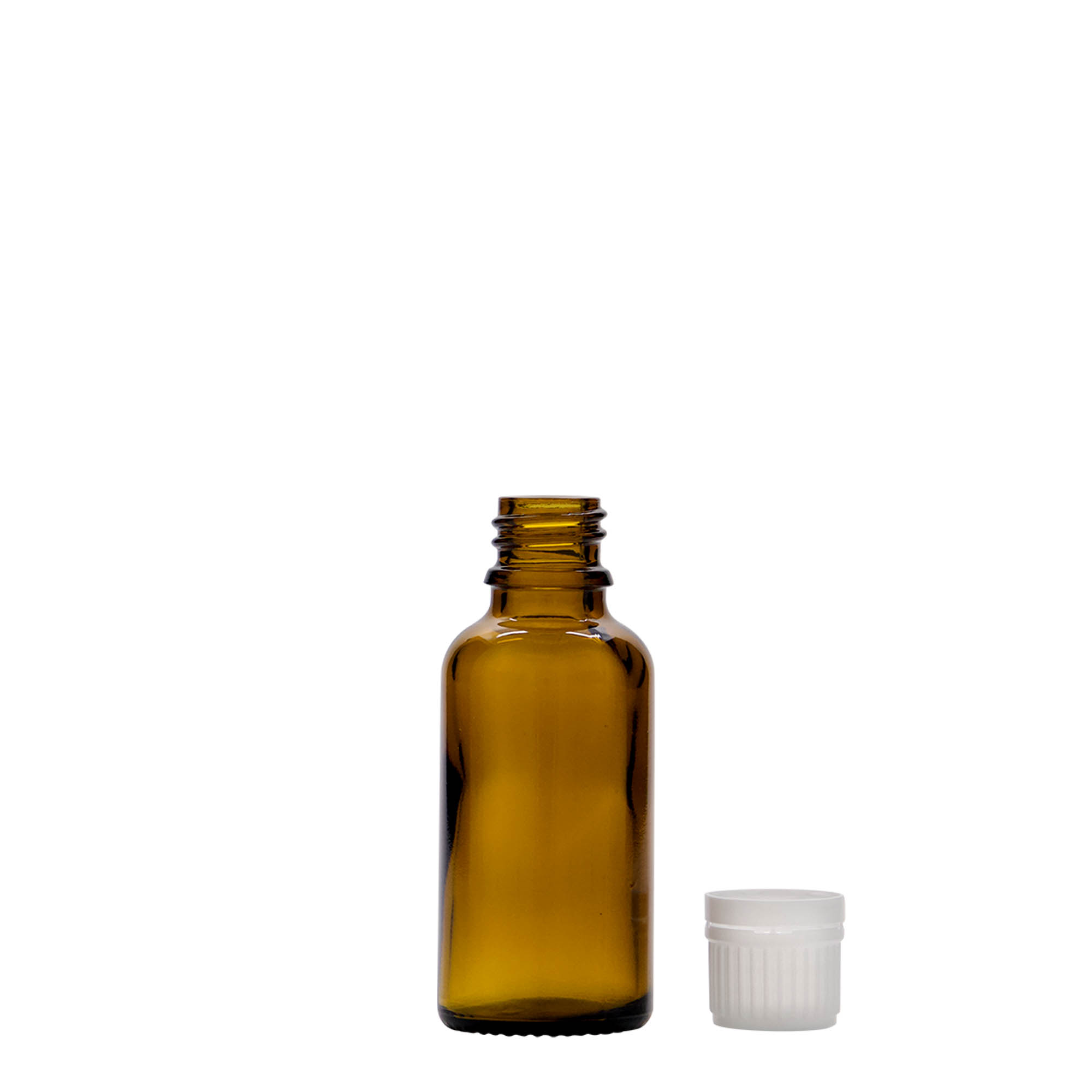 30 ml medicinflaske, glas, brun, åbning: DIN 18 30 ml medicinflaske, glas, brun, åbning: DIN 18