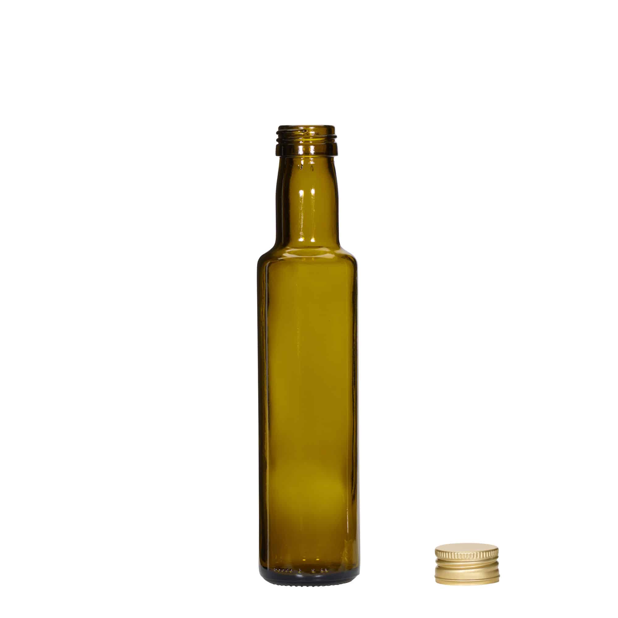 250 ml glasflaske 'Dorica', antikgrøn, åbning: PP 31,5