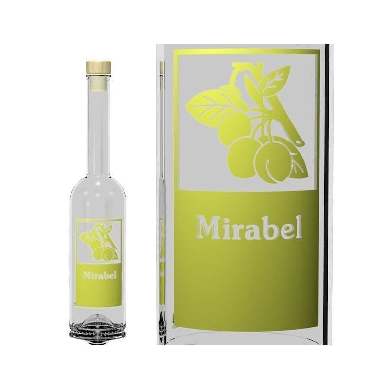 500 ml glasflaske 'Opera', motiv: Mirabel, åbning: Kork