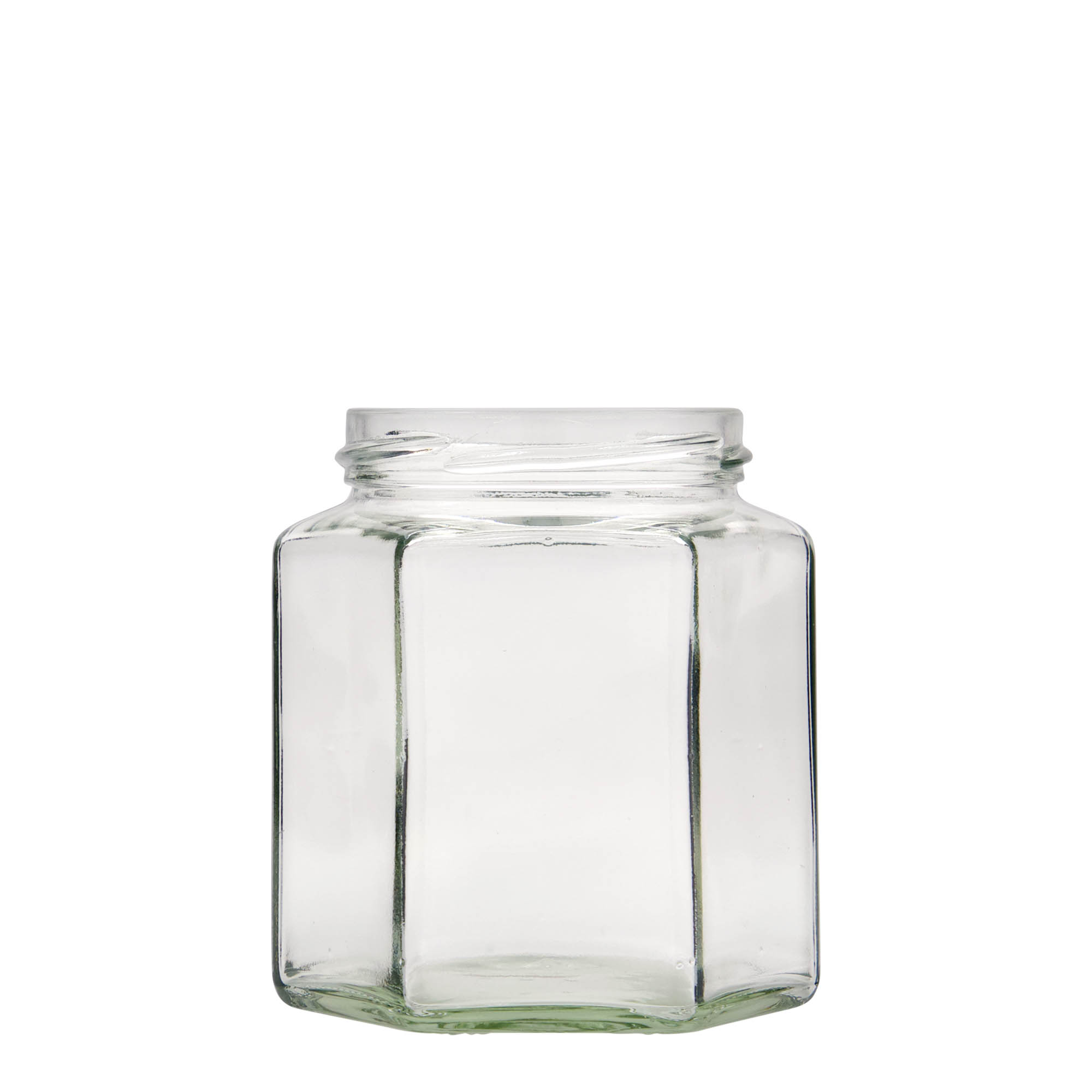 390 ml sekskantet glas, åbning: Twist-Off (TO 70) 390 ml sekskantet glas, åbning: Twist-Off (TO 70)