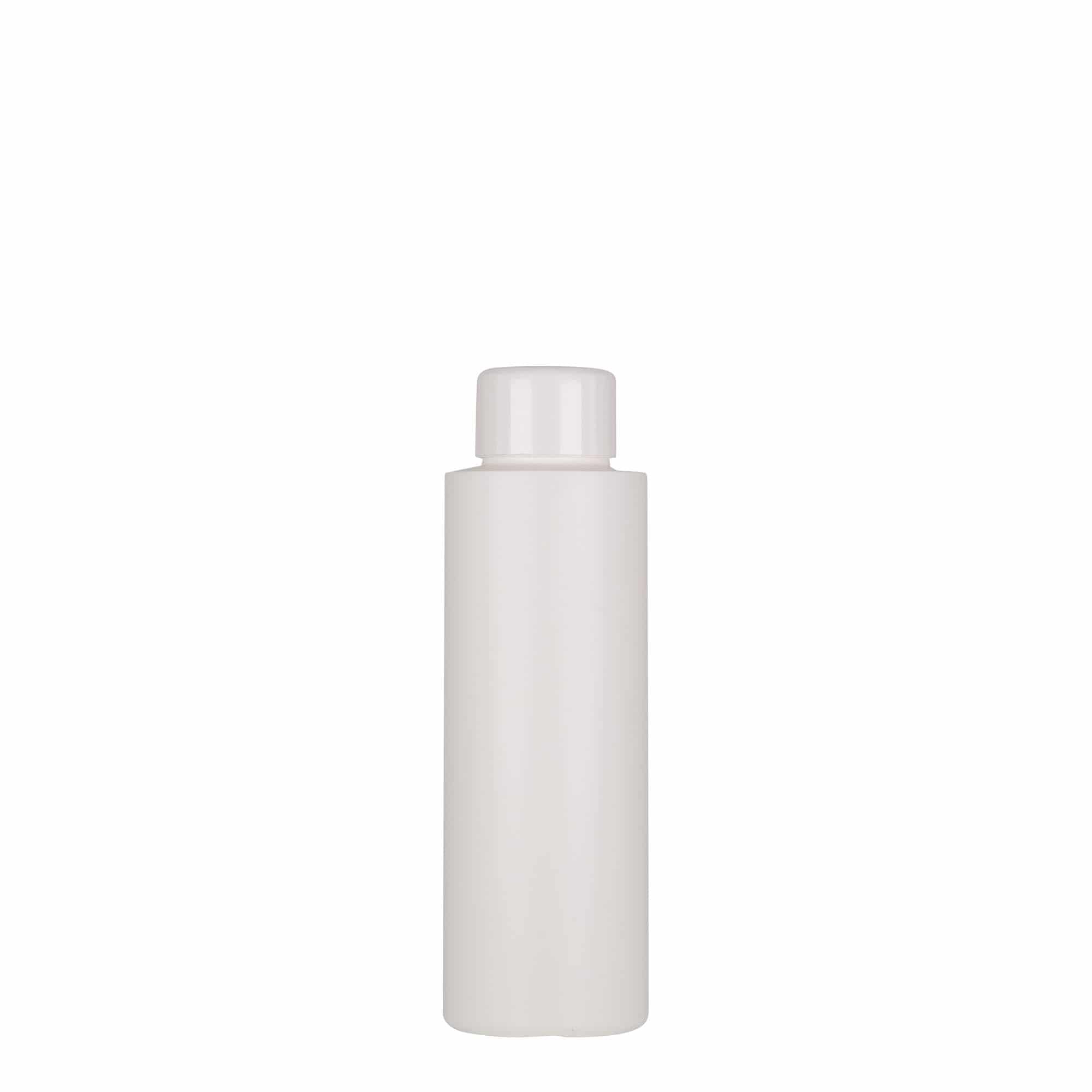 100 ml plastflaske 'Pipe', grøn HDPE, hvid, tud: 24/410