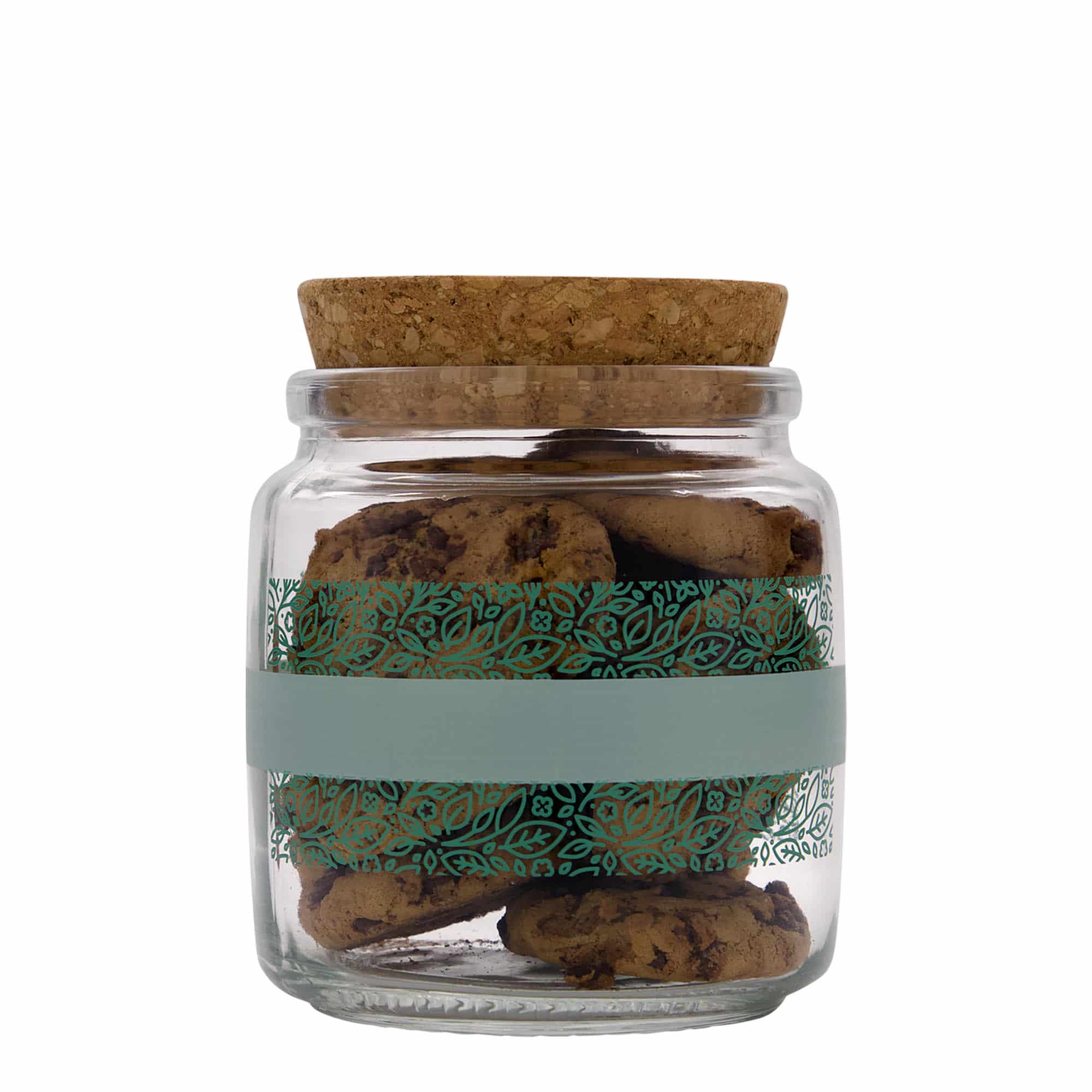 750 ml korkglas 'Giara', motiv: Naturalmente verde, åbning: kork