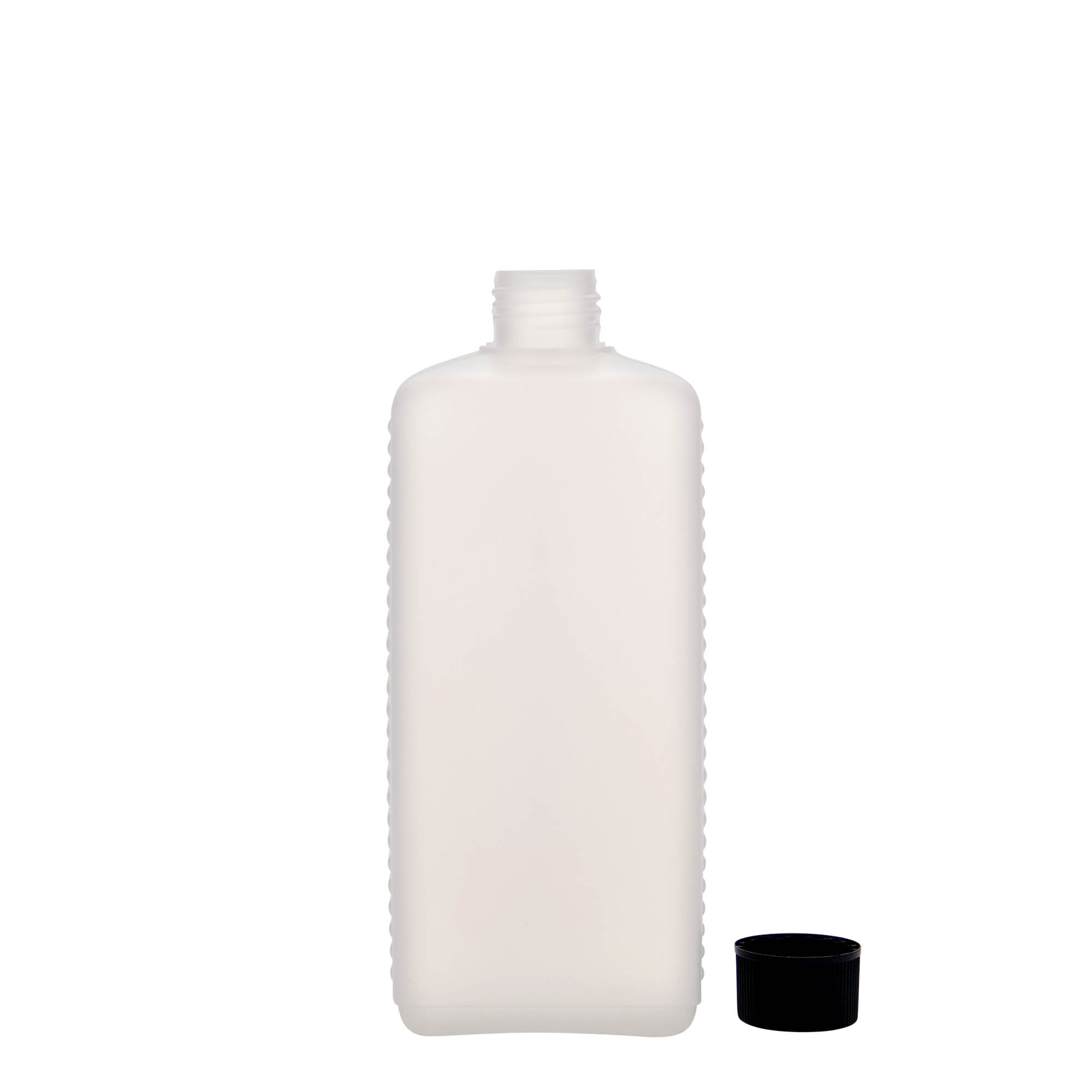 500 ml dunke, rektangulær, HDPE-plast, natur, åbning: DIN 25 EPE