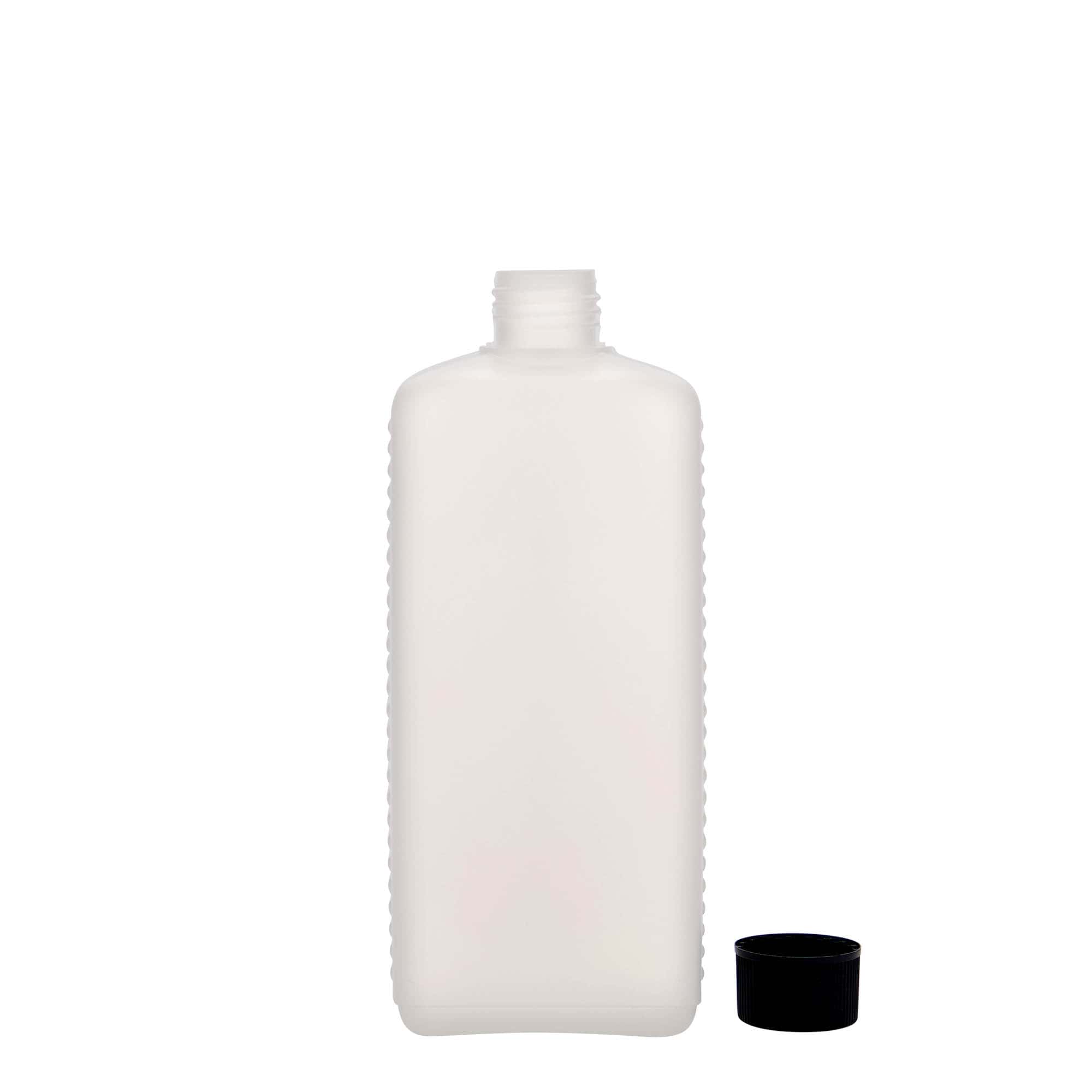 500 ml dunke, rektangulær, HDPE-plast, natur, åbning: DIN 25 EPE