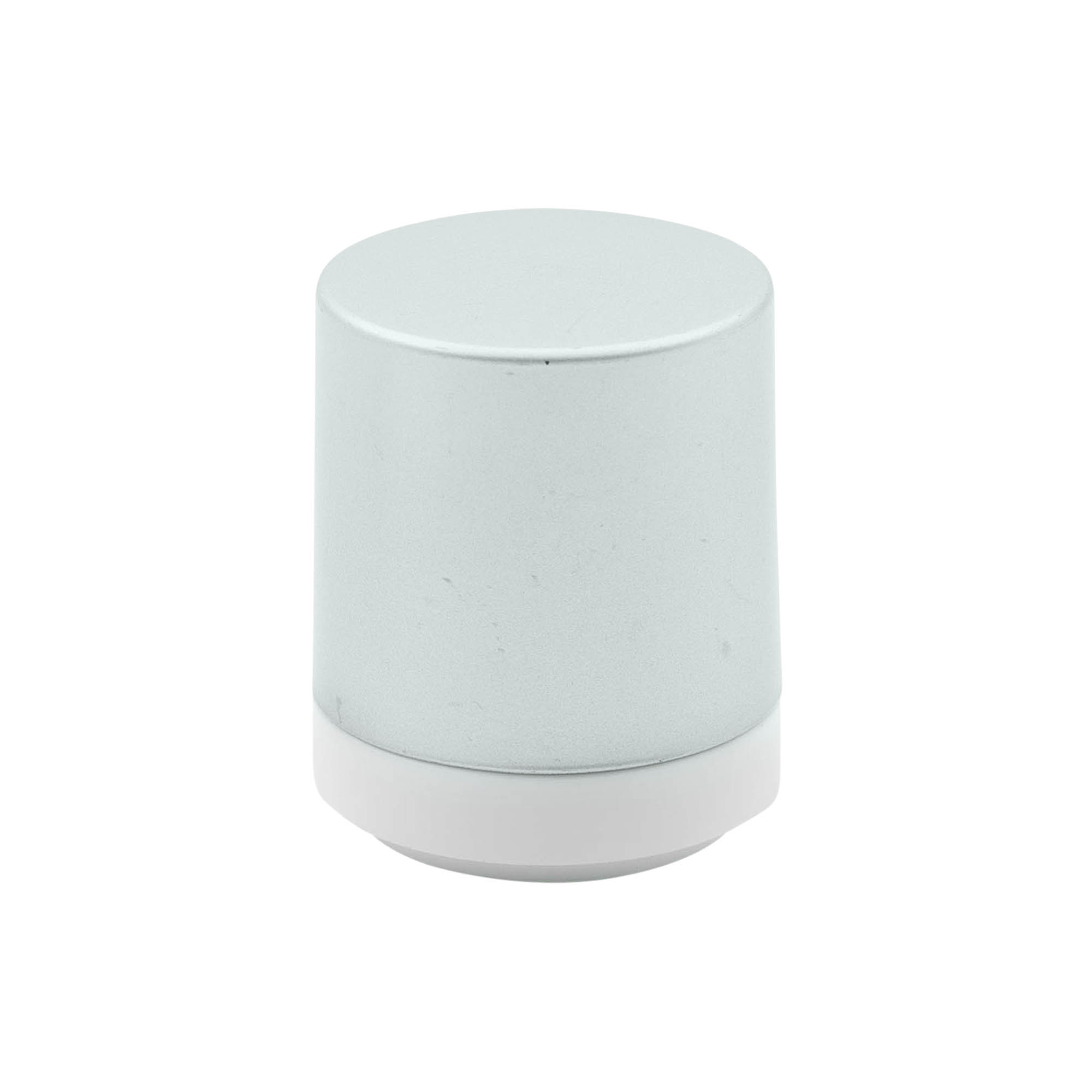 Airless dispenser pumpehoved „Mezzo“, type D, PP-plast, hvid med mat sølvmetaliseret låg