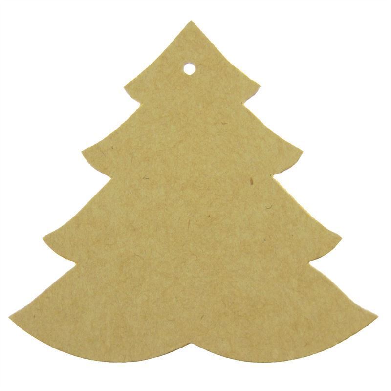 Hængeetiket juletræ, brun