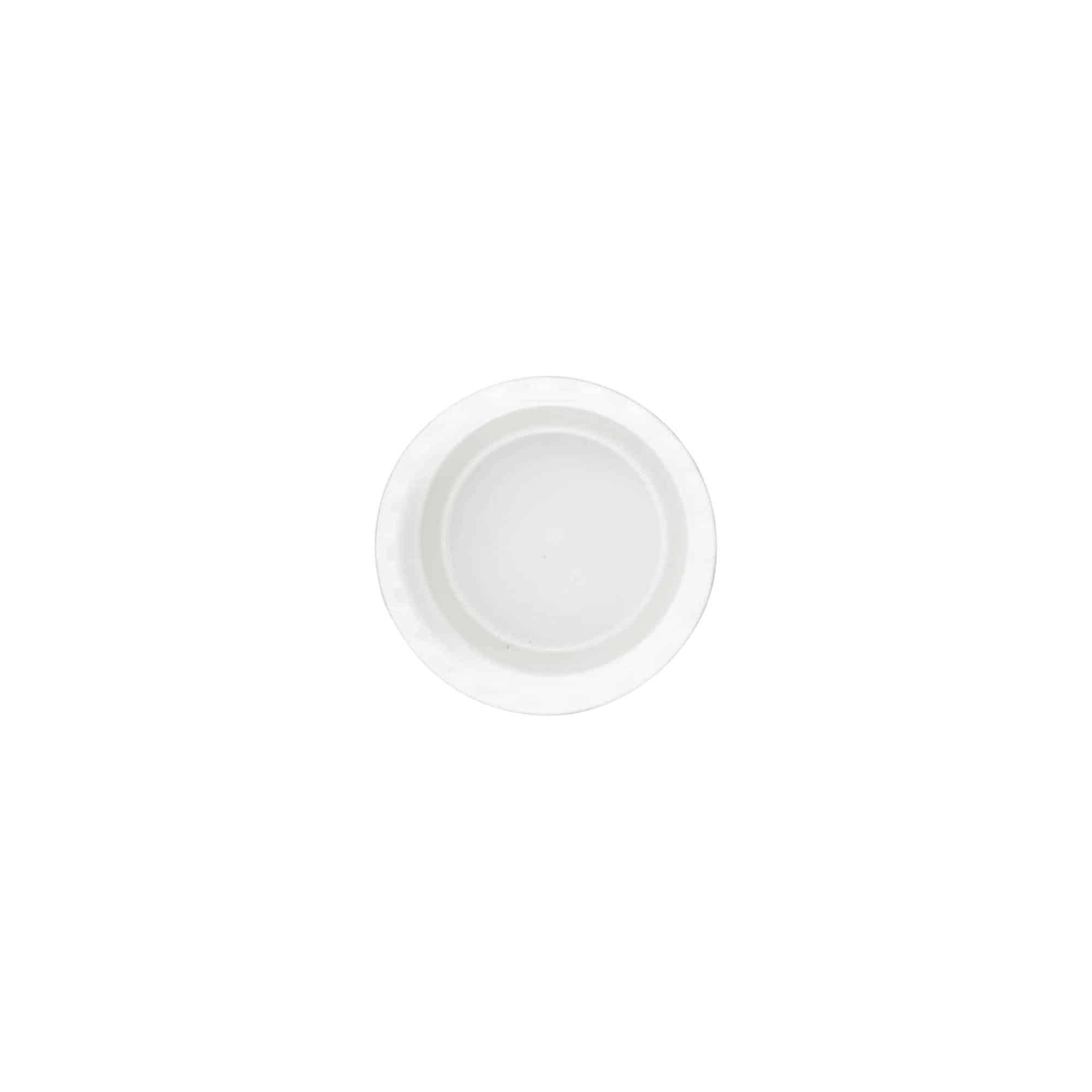 Skruelåg, PP-plast, hvid, til åbning: 24/410