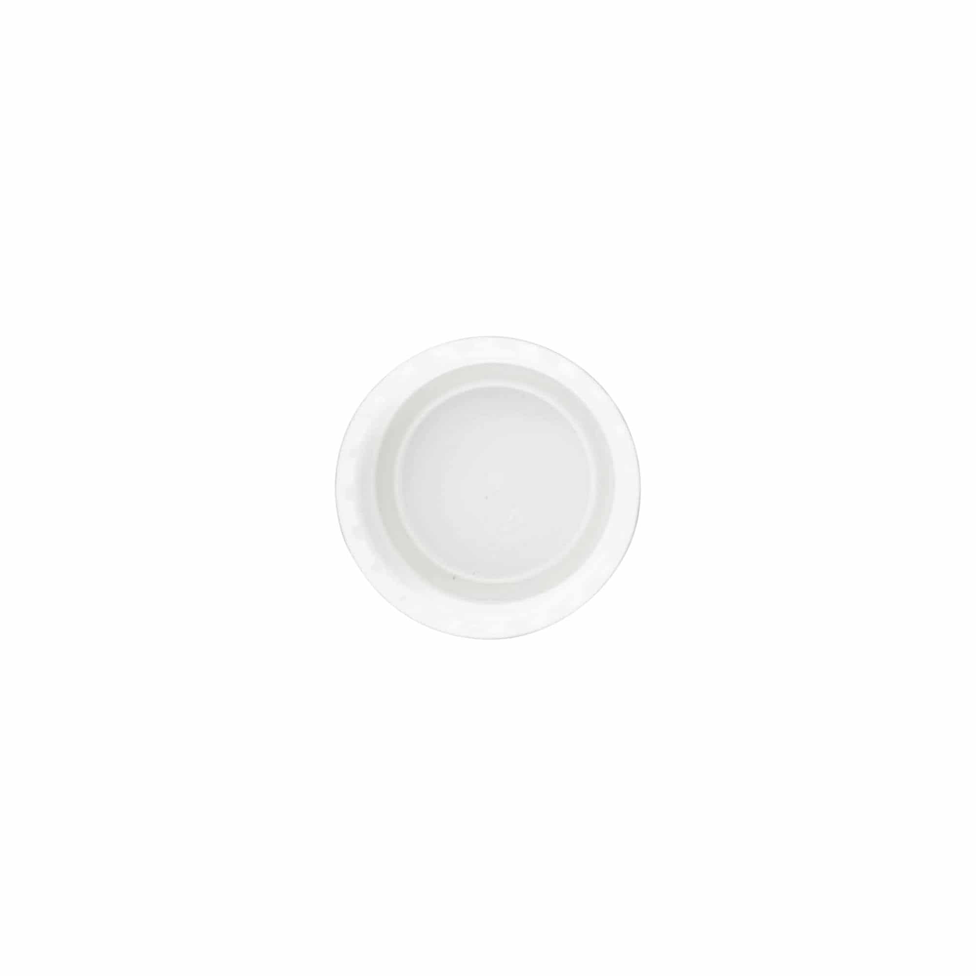 Skruelåg, PP-plast, hvid, til åbning: 24/410