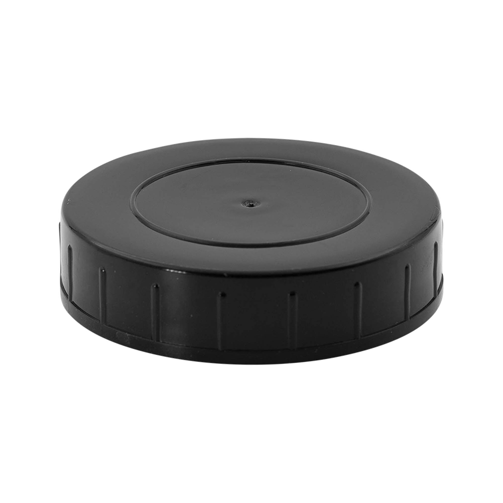 Skruelåg, PP-plast, sort, til åbning: DIN 68