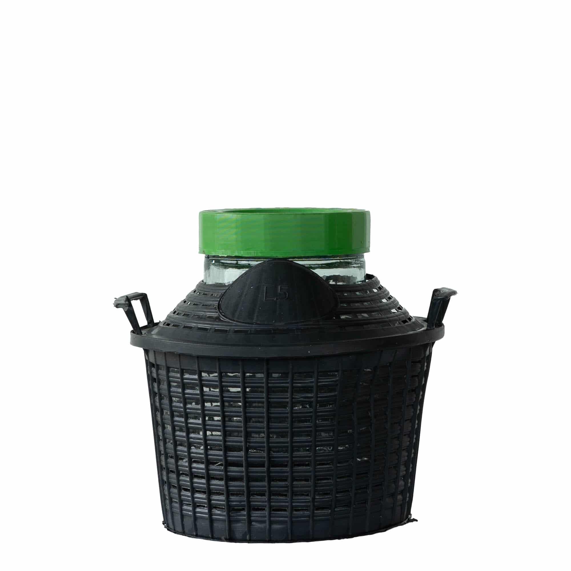 5 l ballonflaske, bredhalset, glas, åbning: Skruelåg