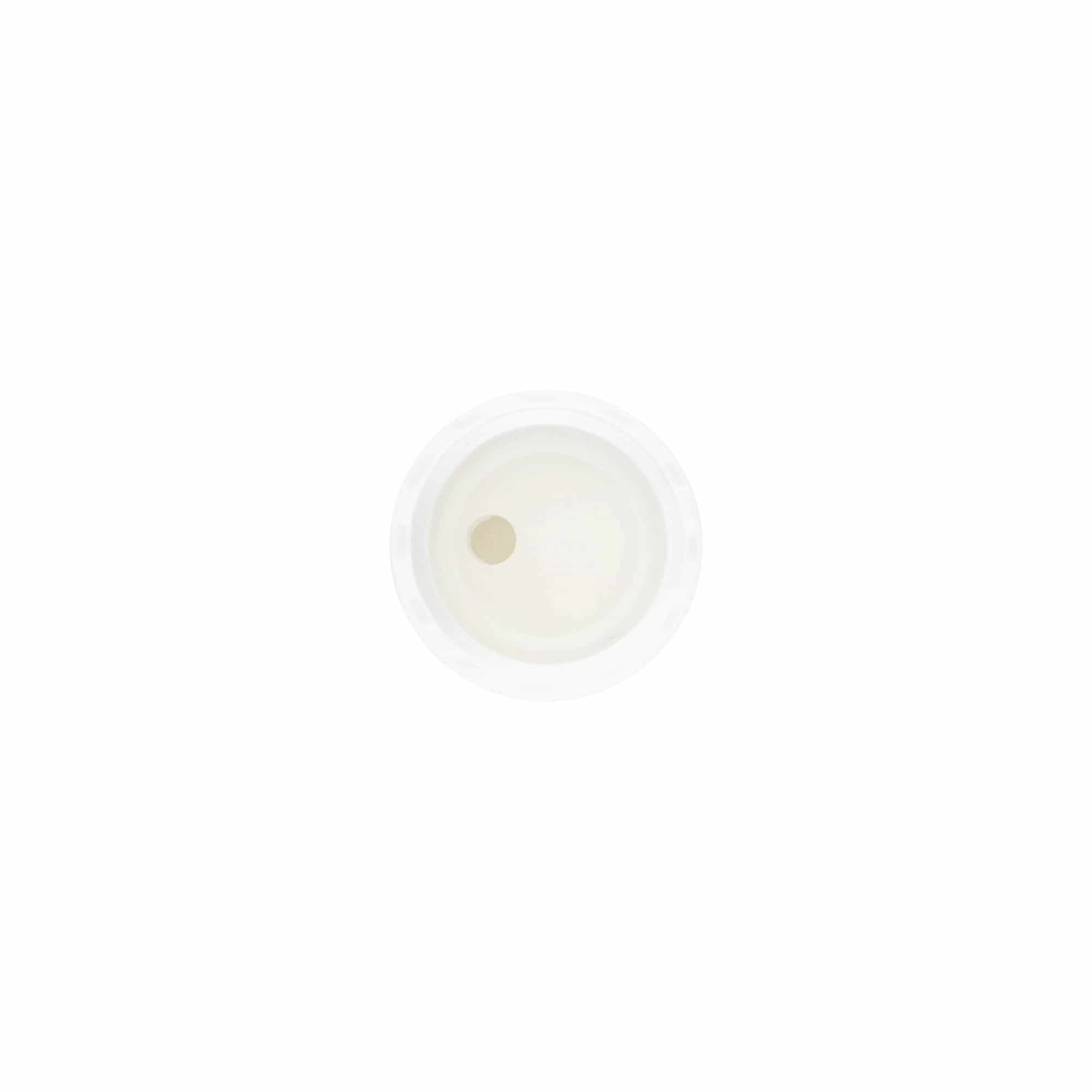 Skruelåg Disc Top, PP-plast, hvid, til åbning: 20/410