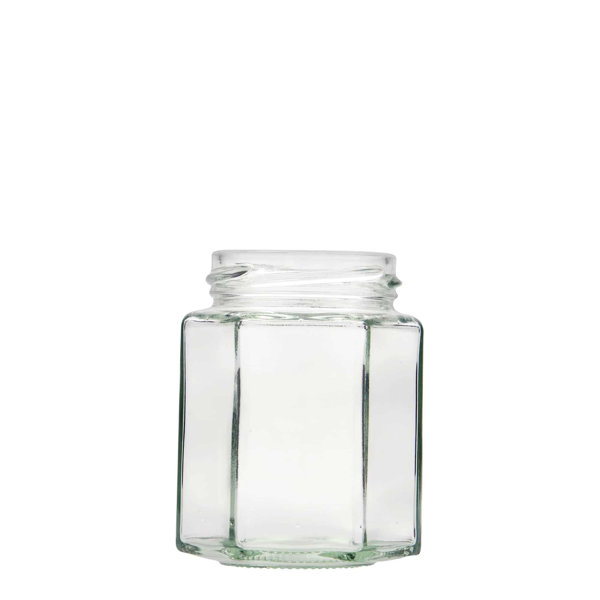 191 ml sekskantet glas, åbning: Twist-off (TO 58)