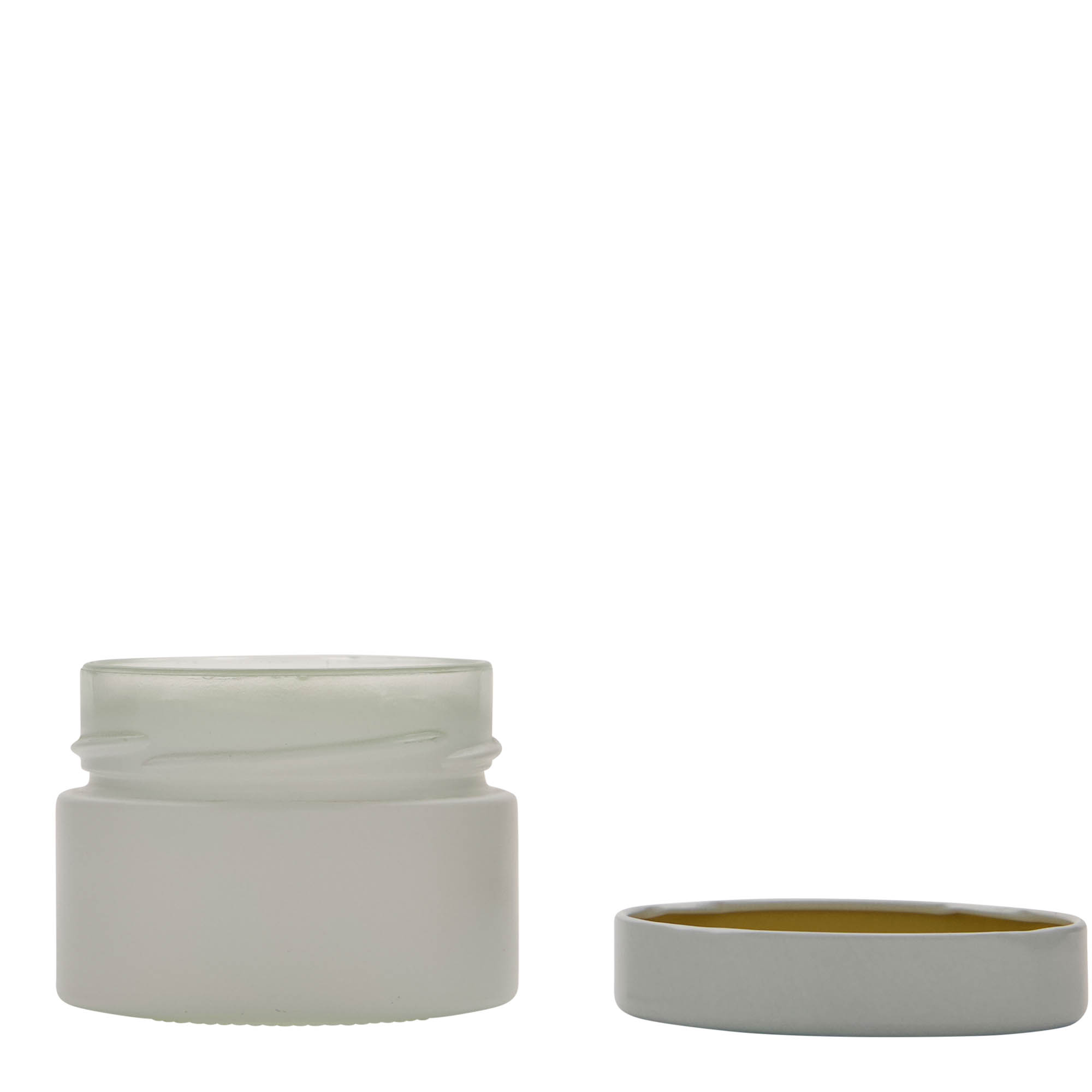 130 ml rundt glas 'Aurora', hvid, åbning: Deep-Twist-Off (DTO 66)