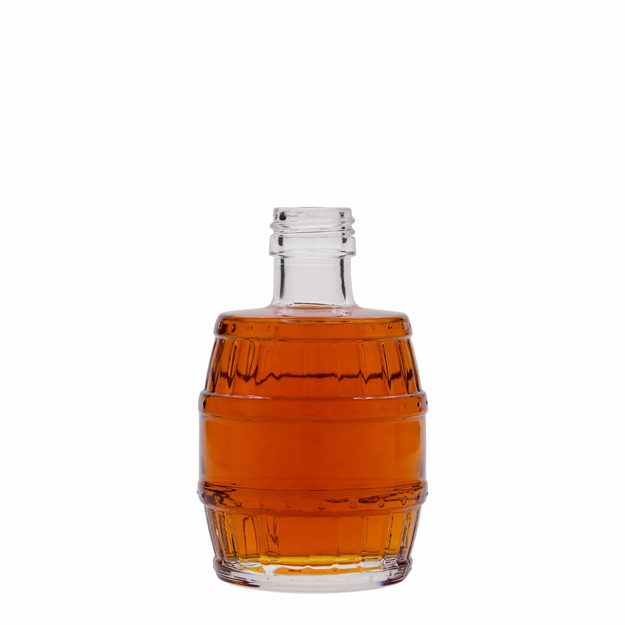 200 ml glasflaske 'Tønde', åbning: PP 28 200 ml glasflaske 'Tønde', åbning: PP 28