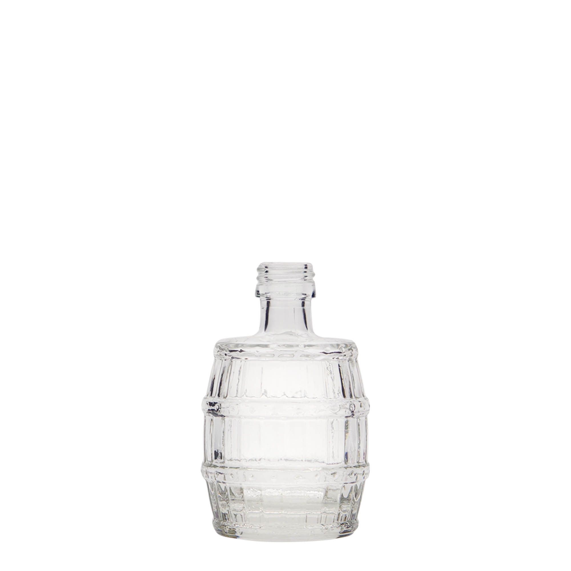 50 ml glasflaske 'Tønde', åbning: PP 18 50 ml glasflaske 'Tønde', åbning: PP 18