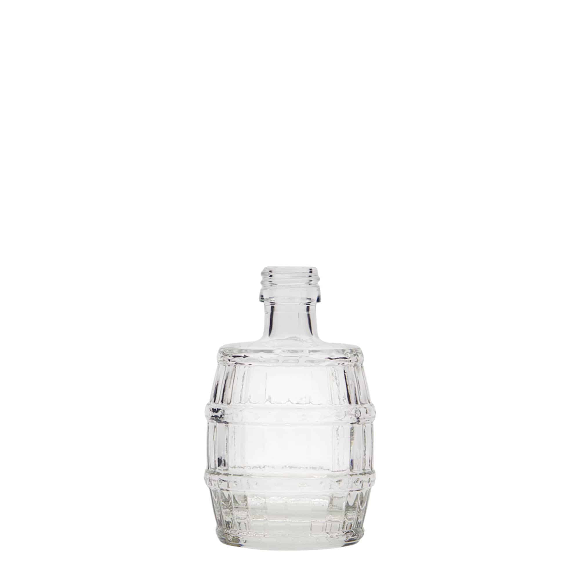 50 ml glasflaske 'Tønde', åbning: PP 18