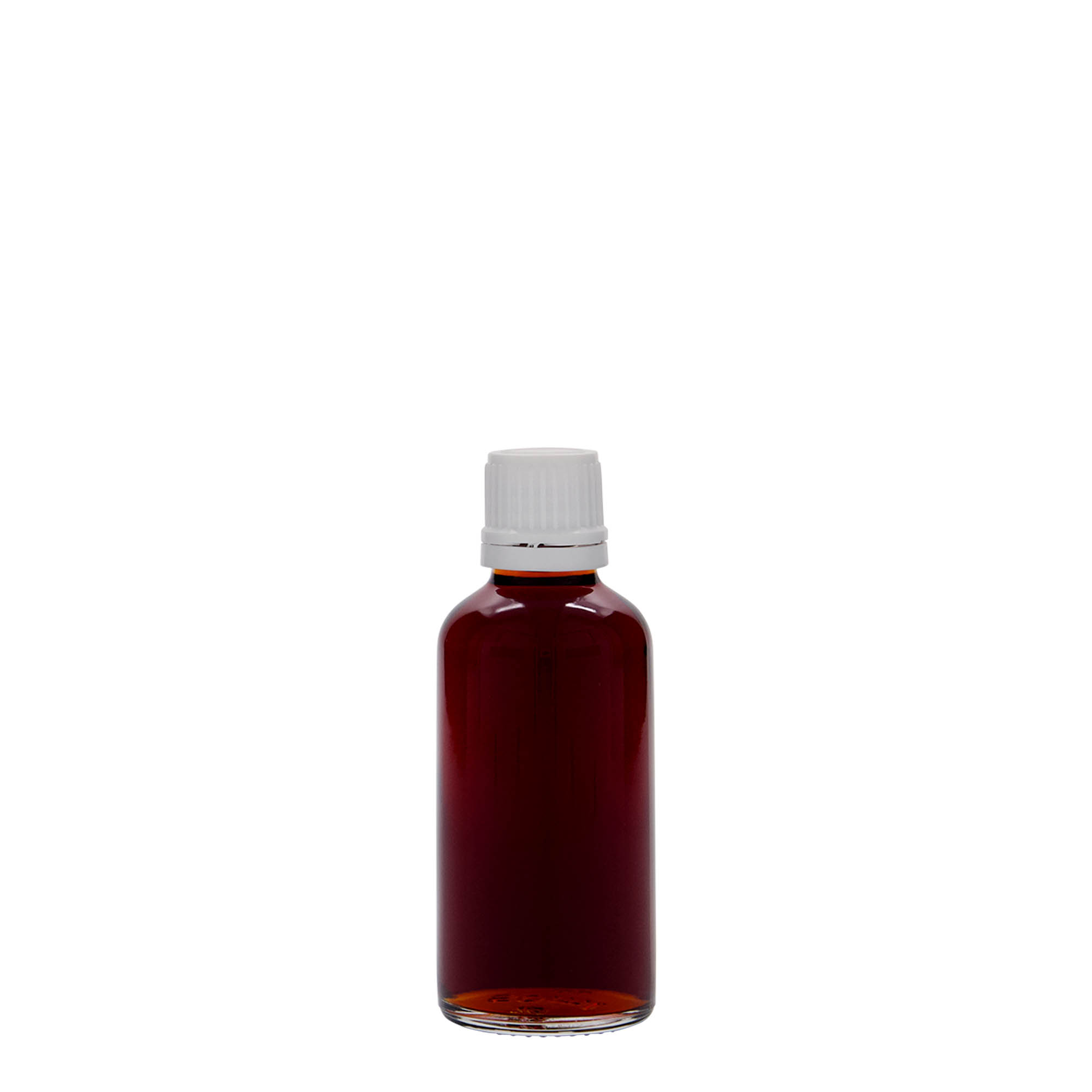 50 ml medicinflaske, glas, åbning: DIN 18