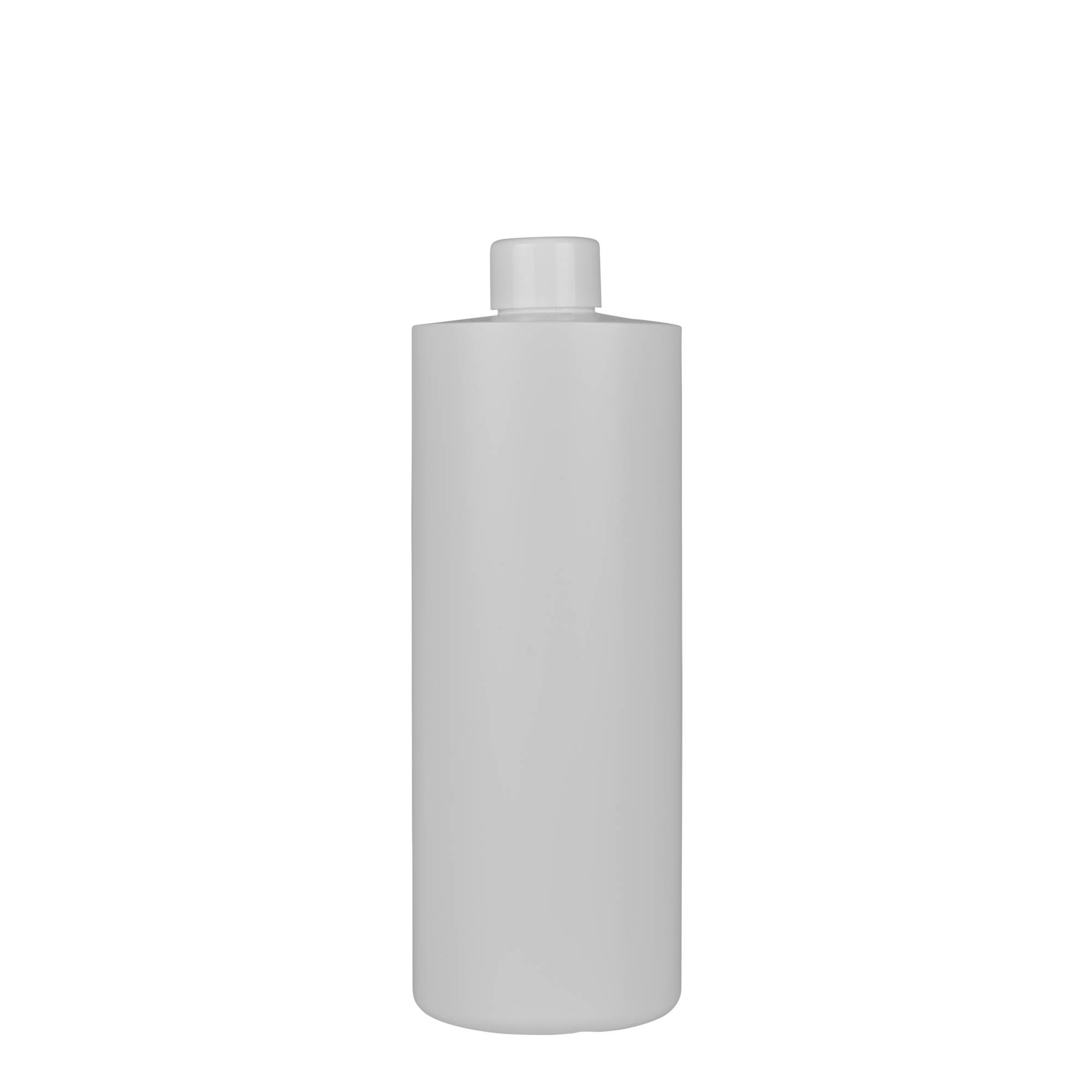 500 ml plastikflaske 'Pipe', grøn HDPE, hvid, tud: 24/410