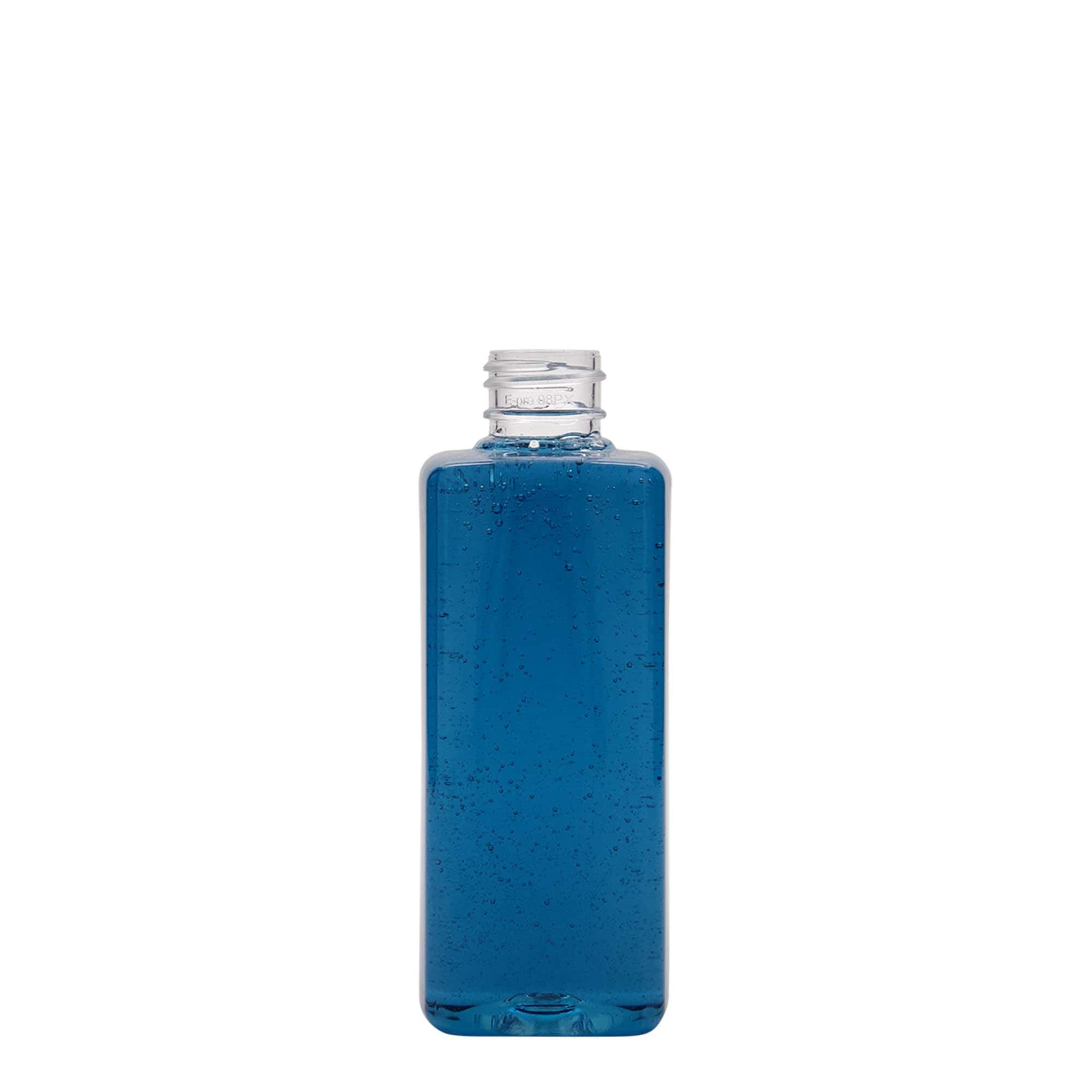 200 ml PET-flaske 'Karl', kvadratisk, plastik, munding: 24/410