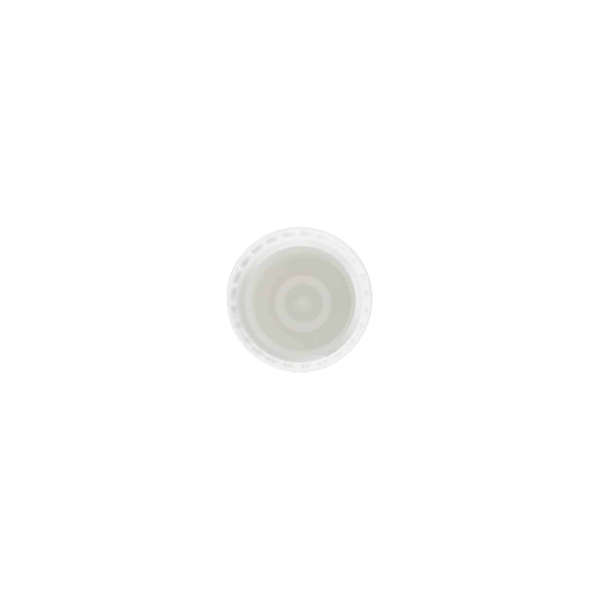 Kappe til 10 ml roll-on flaske, PP-plast, hvid, til åbning: skruehætte Kappe til 10 ml roll-on flaske, PP-plast, hvid, til åbning: skruehætte