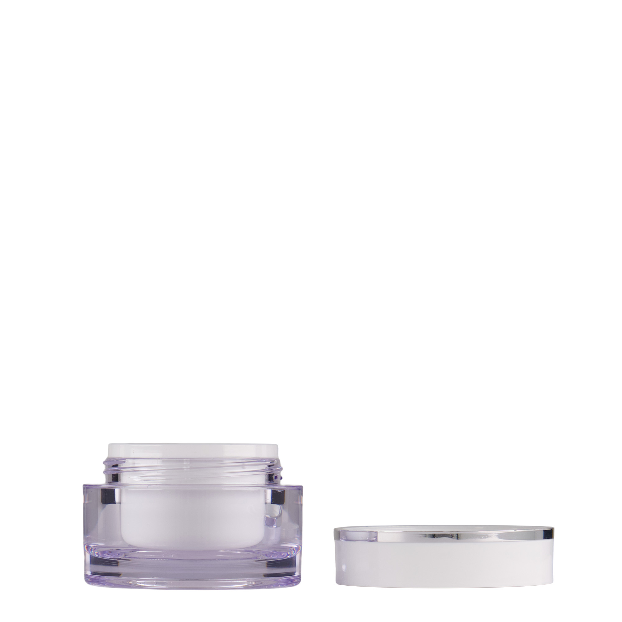 10 ml krukke, SAN-plast, hvid, åbning: skruelåg 10 ml krukke, SAN-plast, hvid, åbning: skruelåg