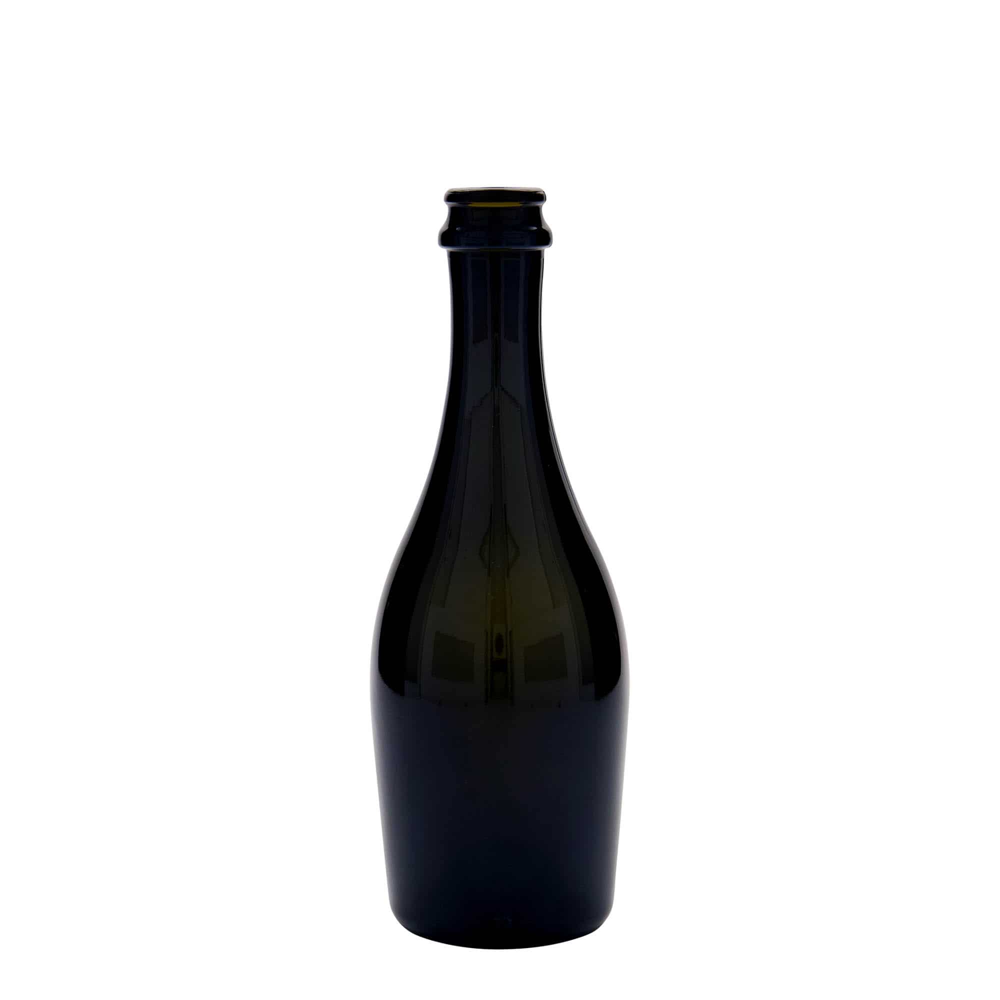 330 ml champagneflaske 'Carmen', glas, antikgrøn, åbning: Kronekapsel
