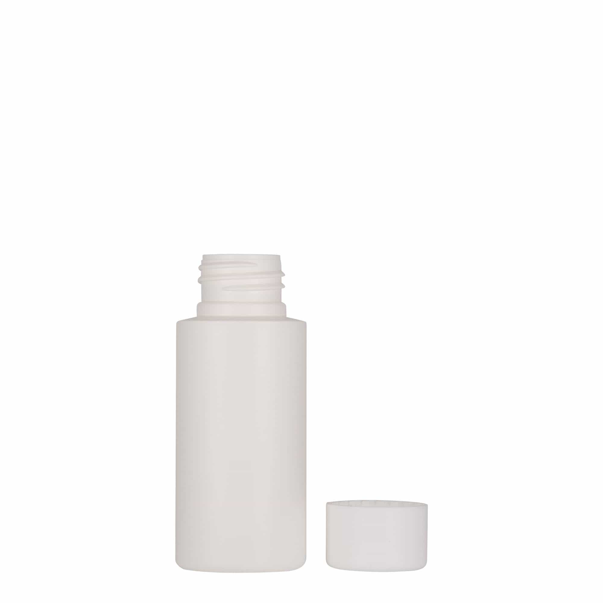50 ml plastikflaske 'Pipe', HDPE, hvid, åbning: 24/410 50 ml plastikflaske 'Pipe', HDPE, hvid, åbning: 24/410