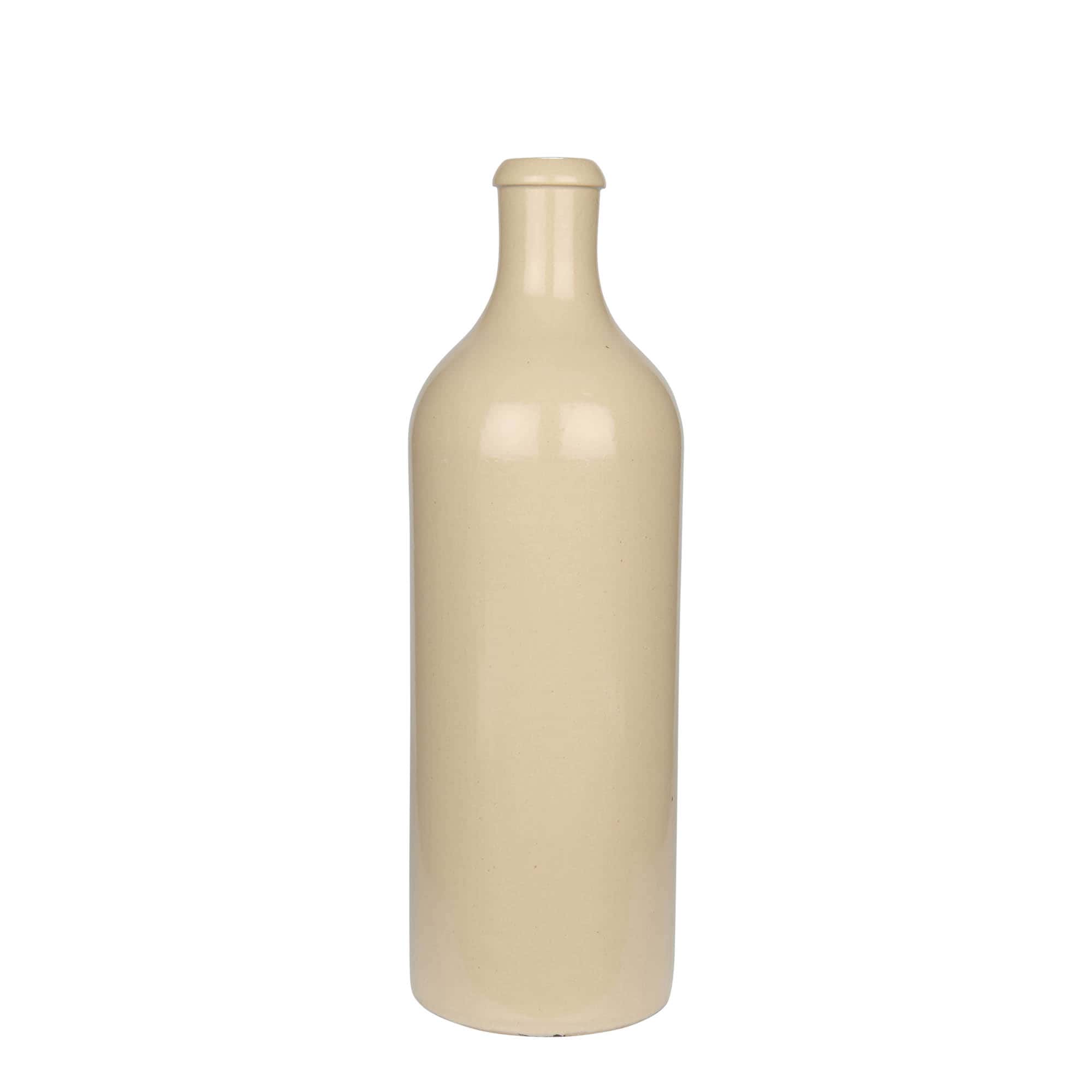 750 ml tonkrukke, stentøj, beige, åbning: kork