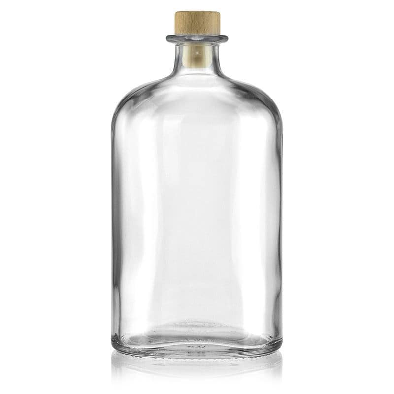 1.000 ml glasflaske 'Dundee', oval, åbning: Kork