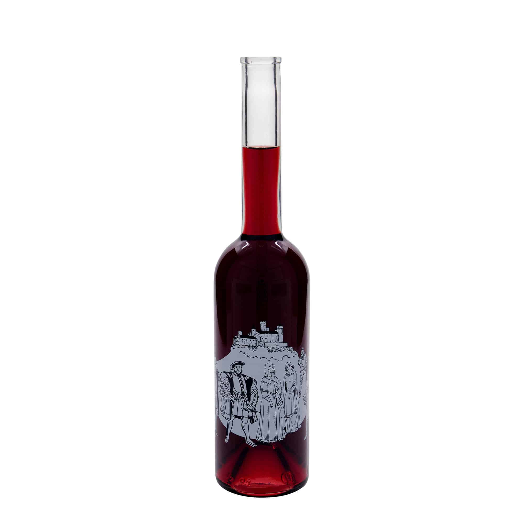 500 ml glasflaske »Opera«, motiv: middelalder, munding: kork