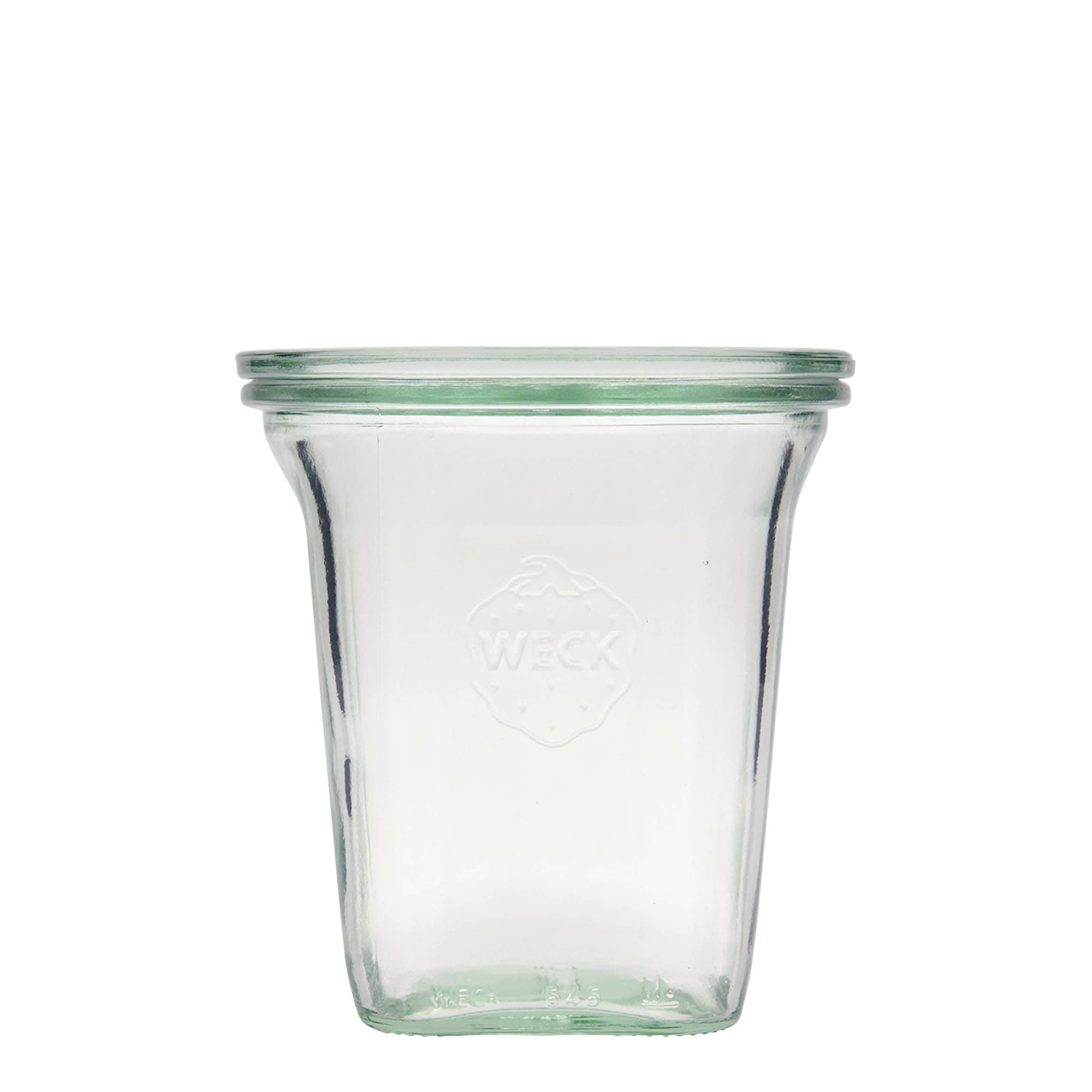 6x 545 ml WECK-quadroglas med glaslåg RR 100