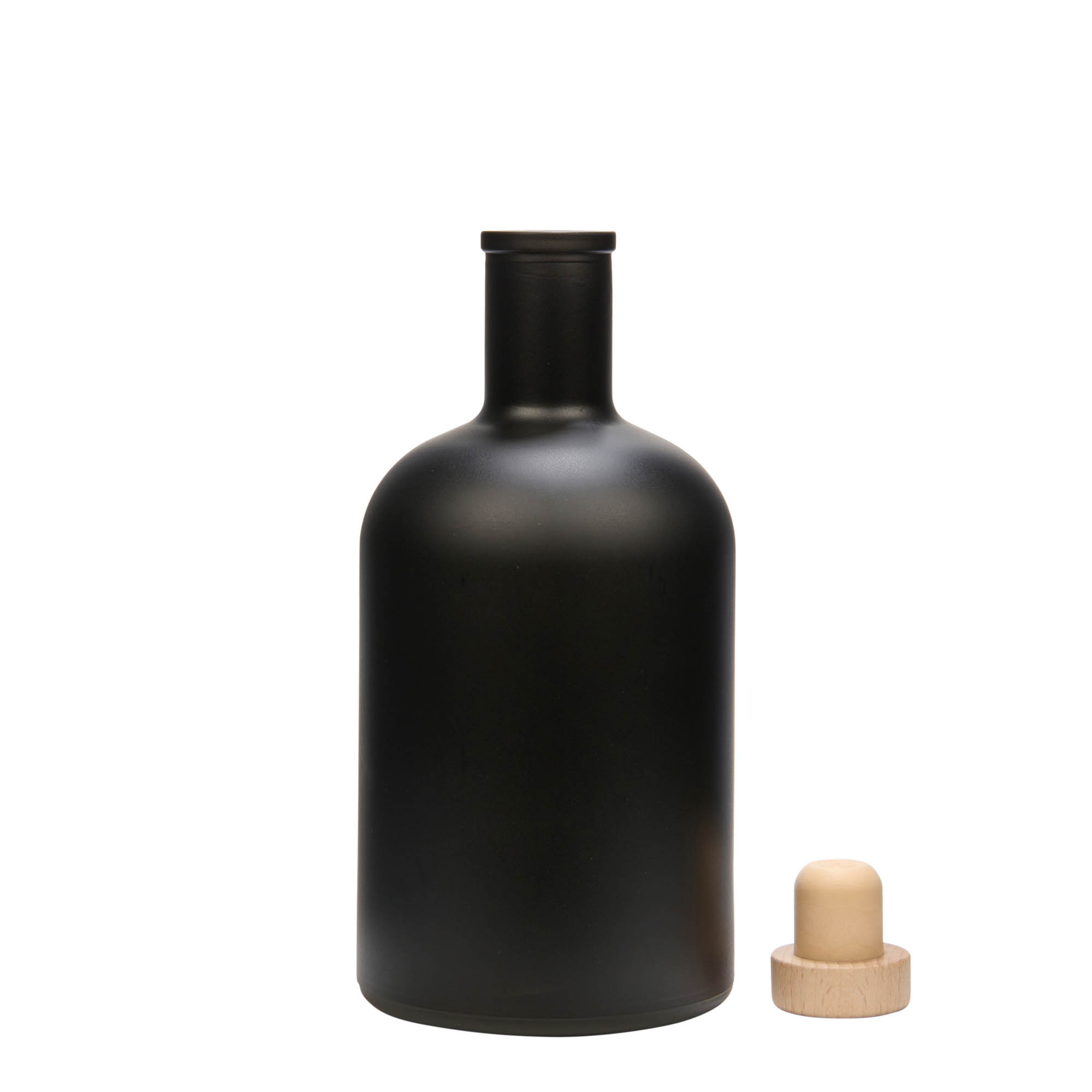 700 ml glasflaske 'Gerardino', sort, munding: kork