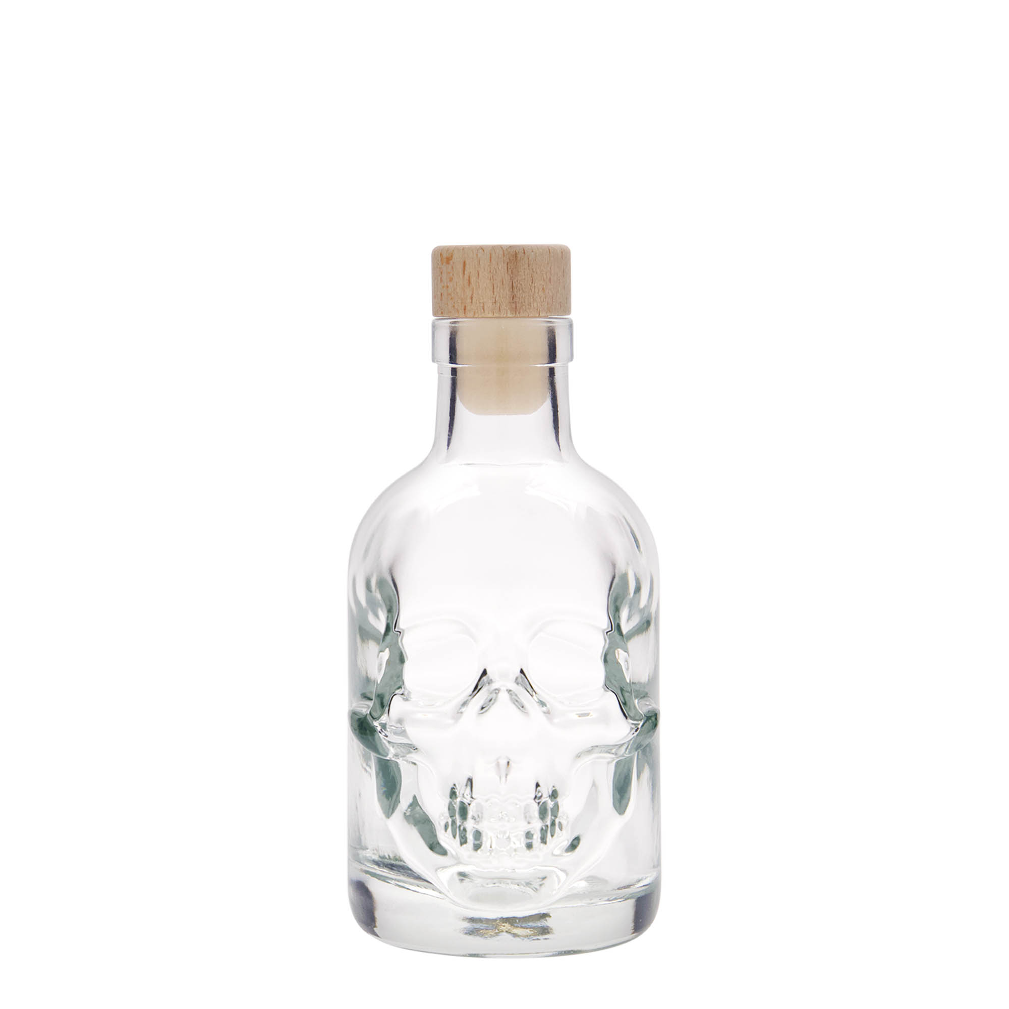 200 ml glasflaske 'Dødningehoved', åbning: prop 200 ml glasflaske 'Dødningehoved', åbning: prop