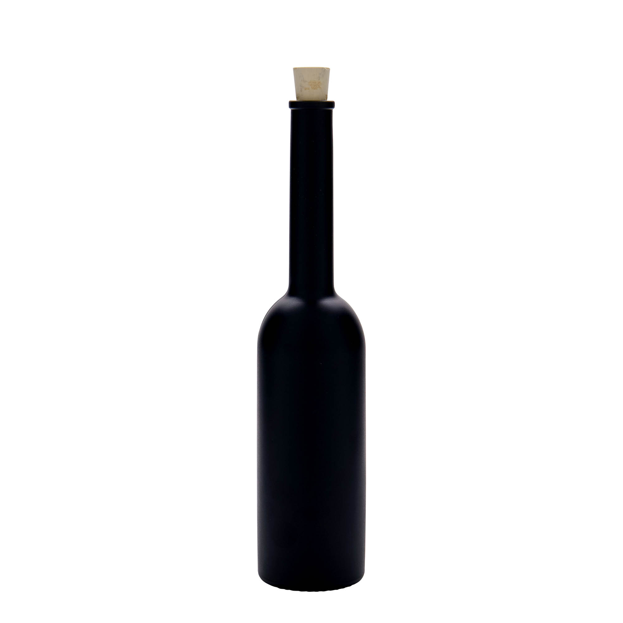 200 ml glasflaske »Opera«, sort, åbning: kork