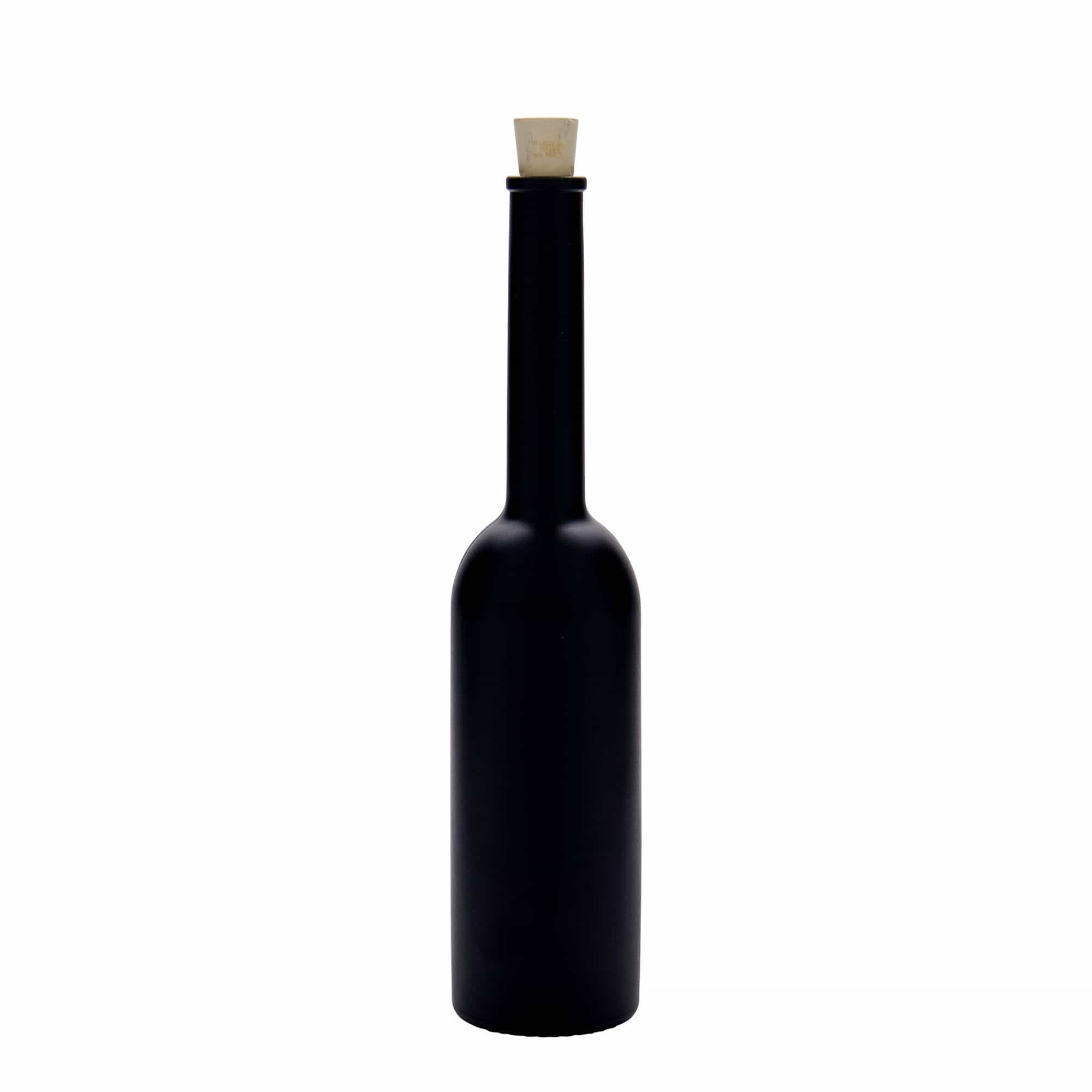 200 ml glasflaske »Opera«, sort, åbning: kork
