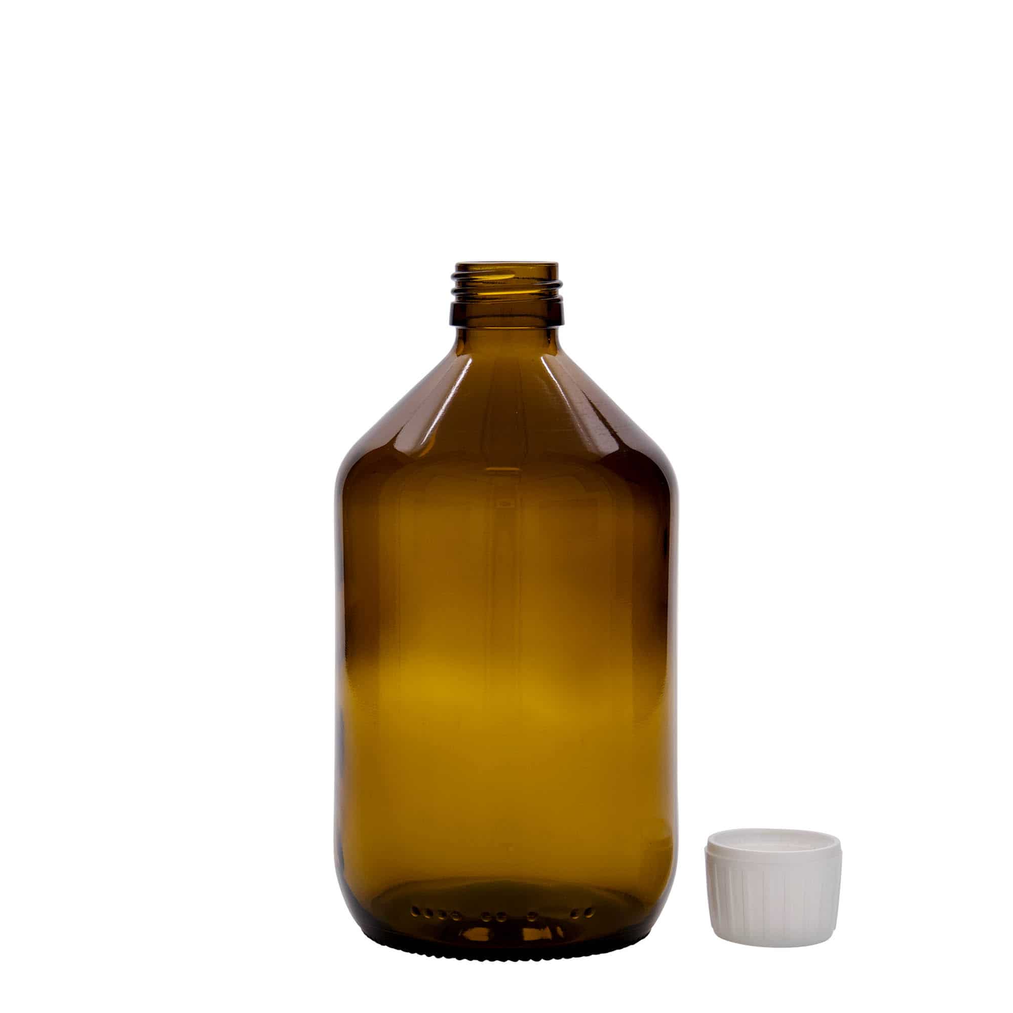 500 ml medicinflaske, brun, glas, åbning: PP 28