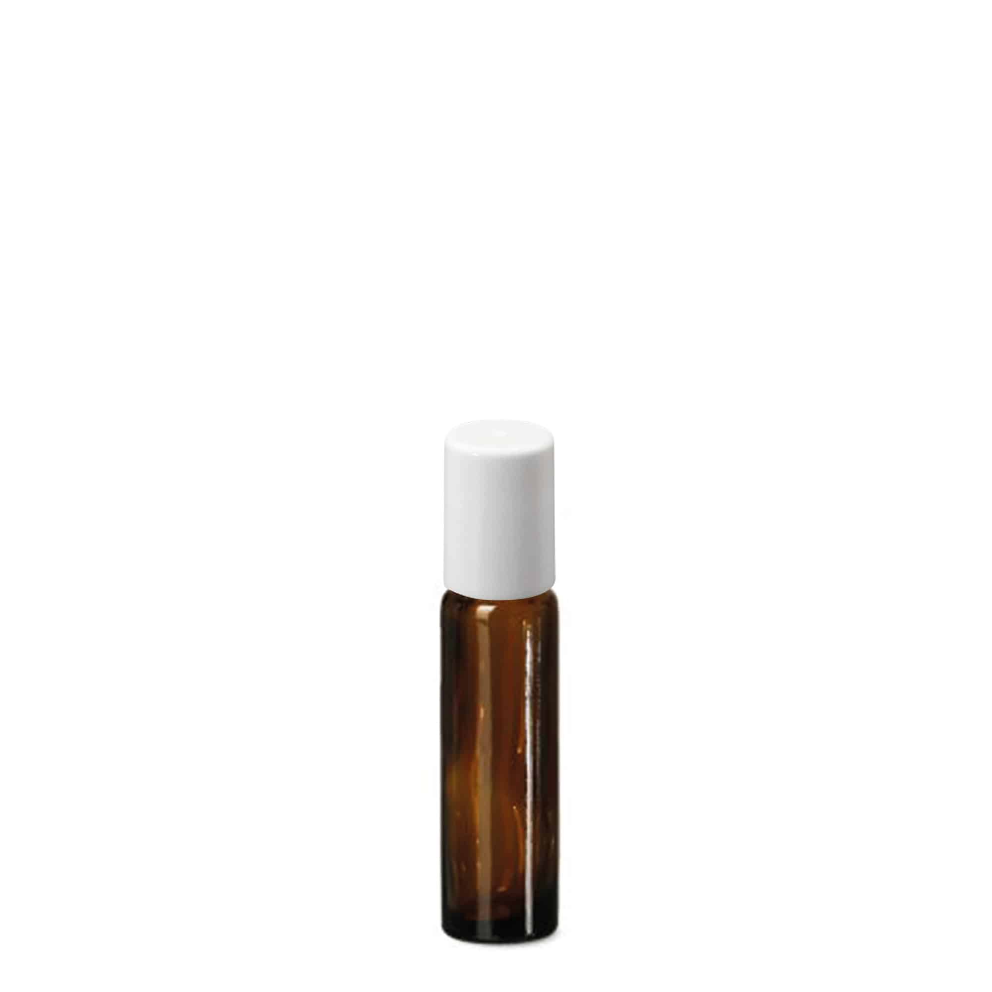 10 ml roll-on flaske, glas, brun, munding: skruelåg