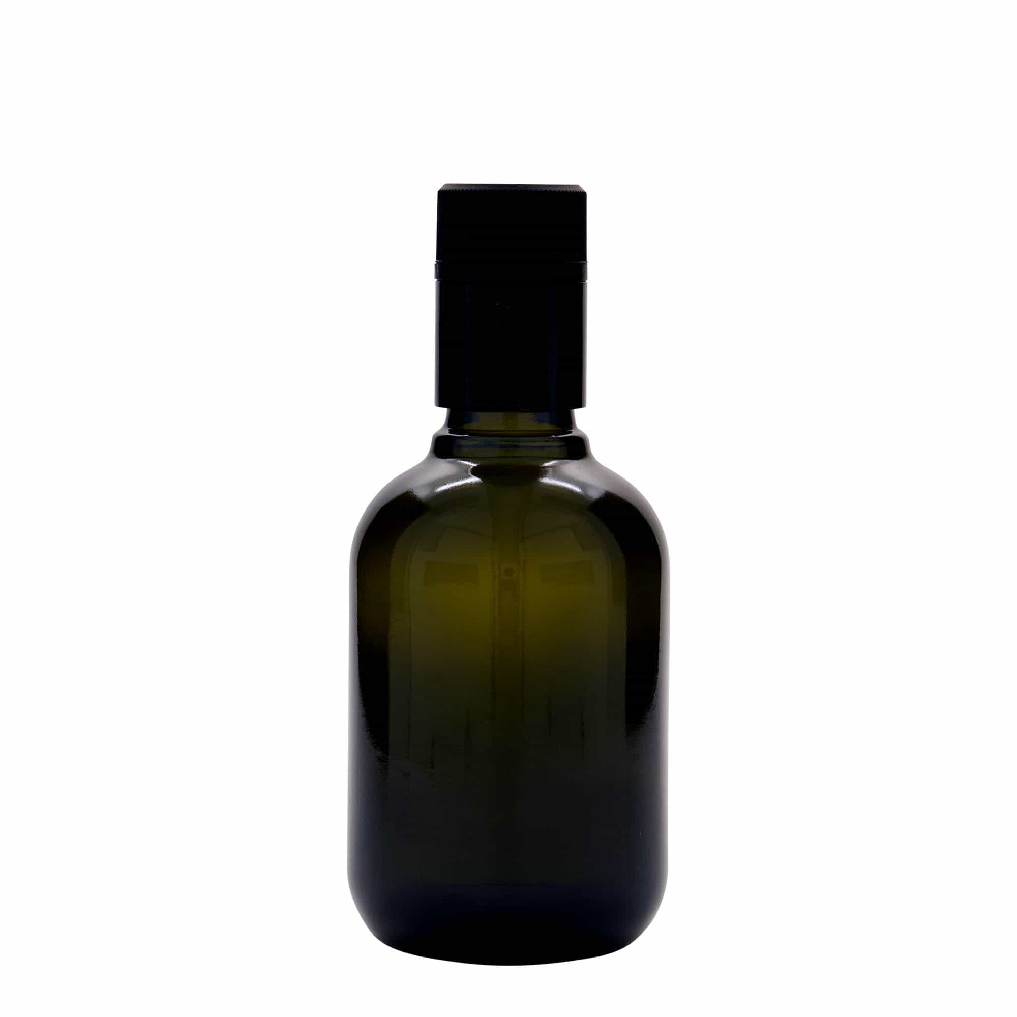250 ml eddike-/olieflaske 'Biolio', glas, antikgrøn, åbning: DOP