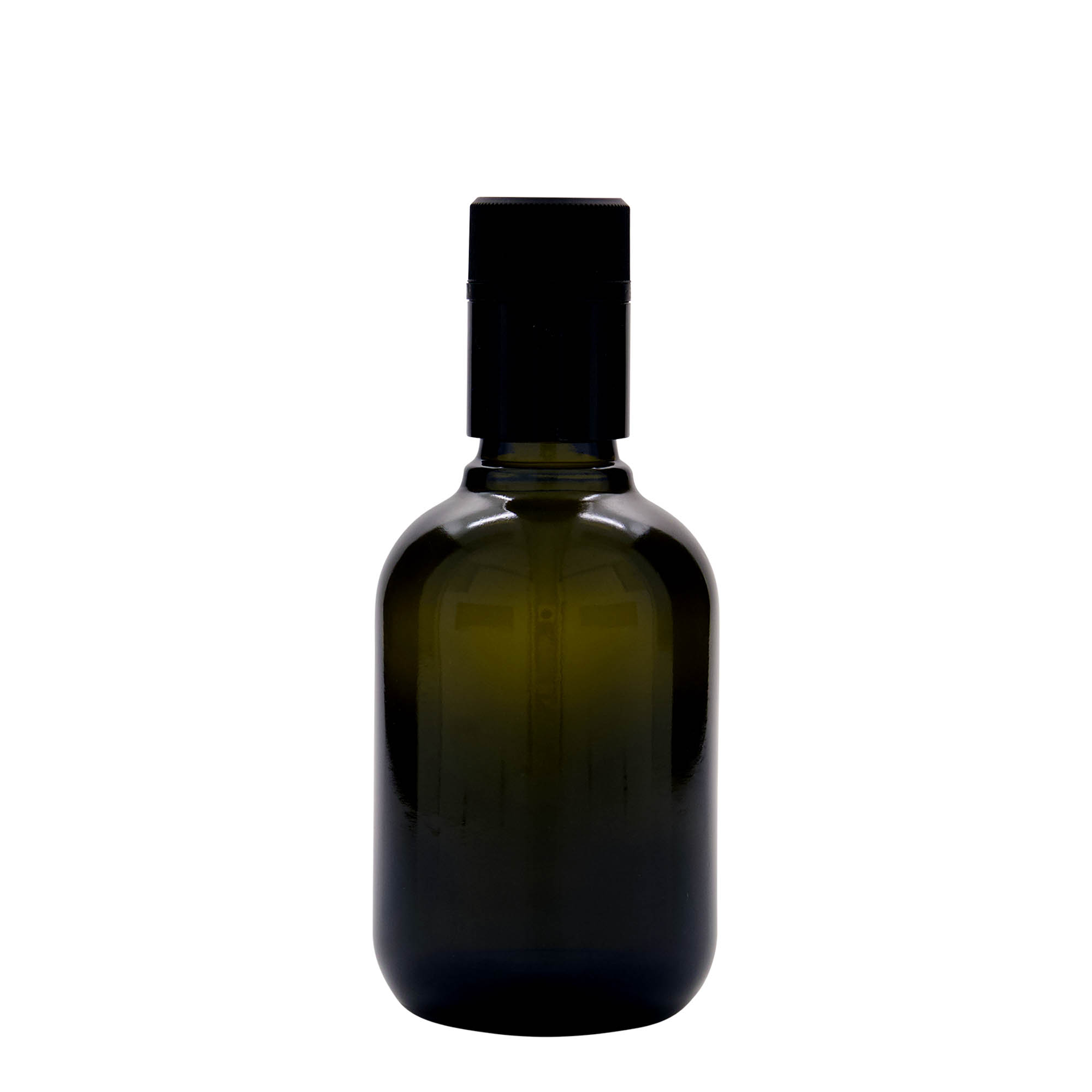 250 ml eddike-/olieflaske 'Biolio', glas, antikgrøn, tud: DOP