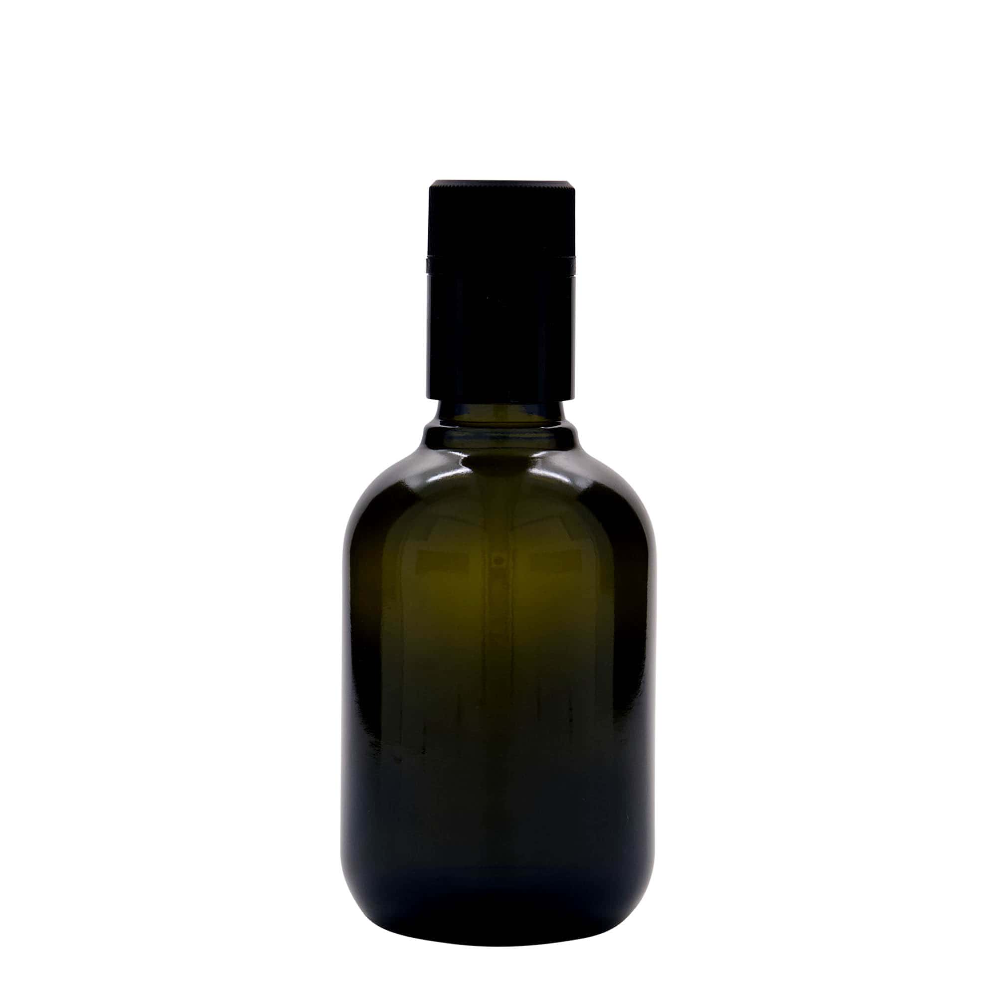 250 ml eddike-/olieflaske 'Biolio', glas, antikgrøn, tud: DOP