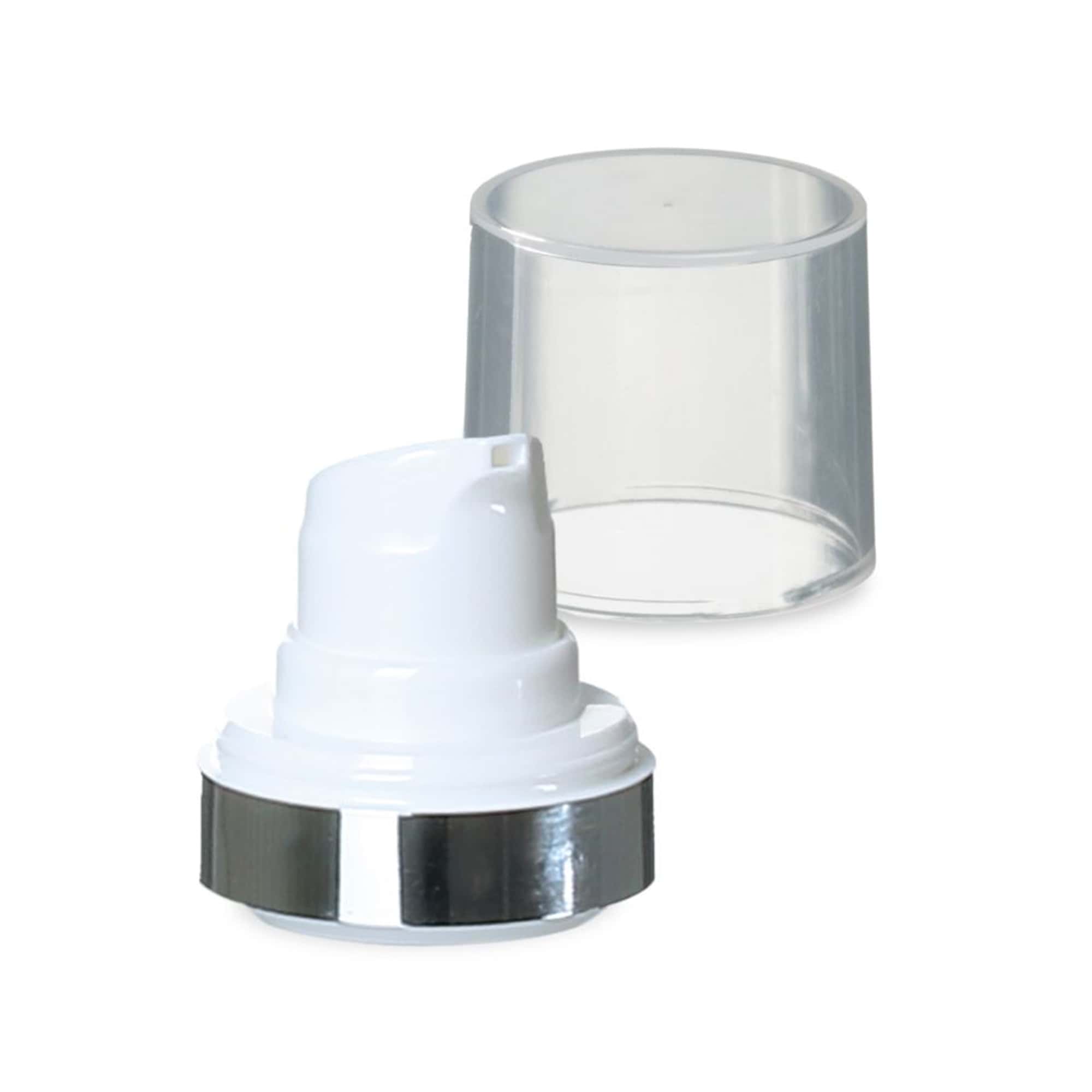 Airless Hoved Micro Sølvkant + naturfarvet, blank stikdæksel Airless Hoved Micro Sølvkant + naturfarvet, blank stikdæksel