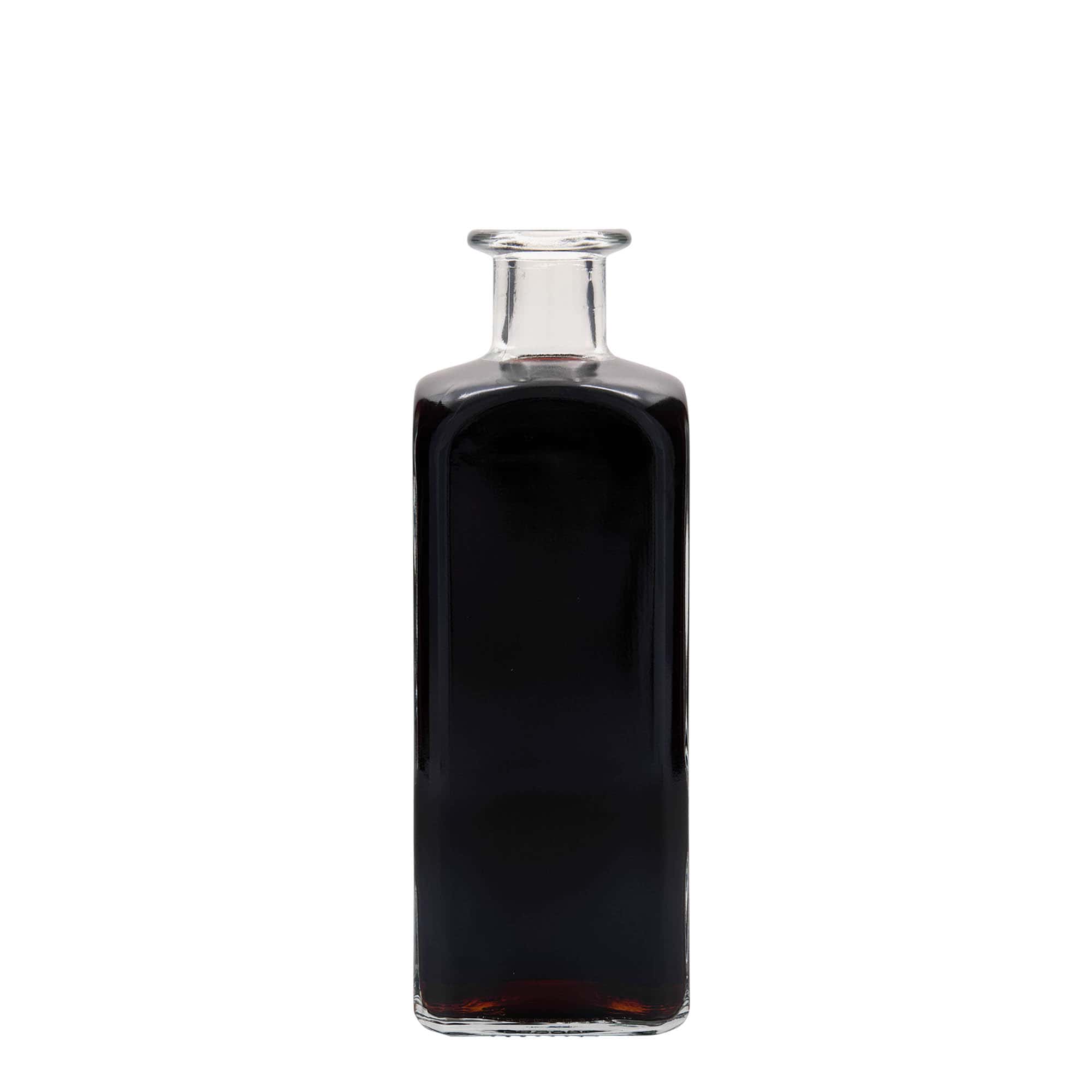 500 ml glasflaske Apotheker Carré, firkantet, åbning: kork