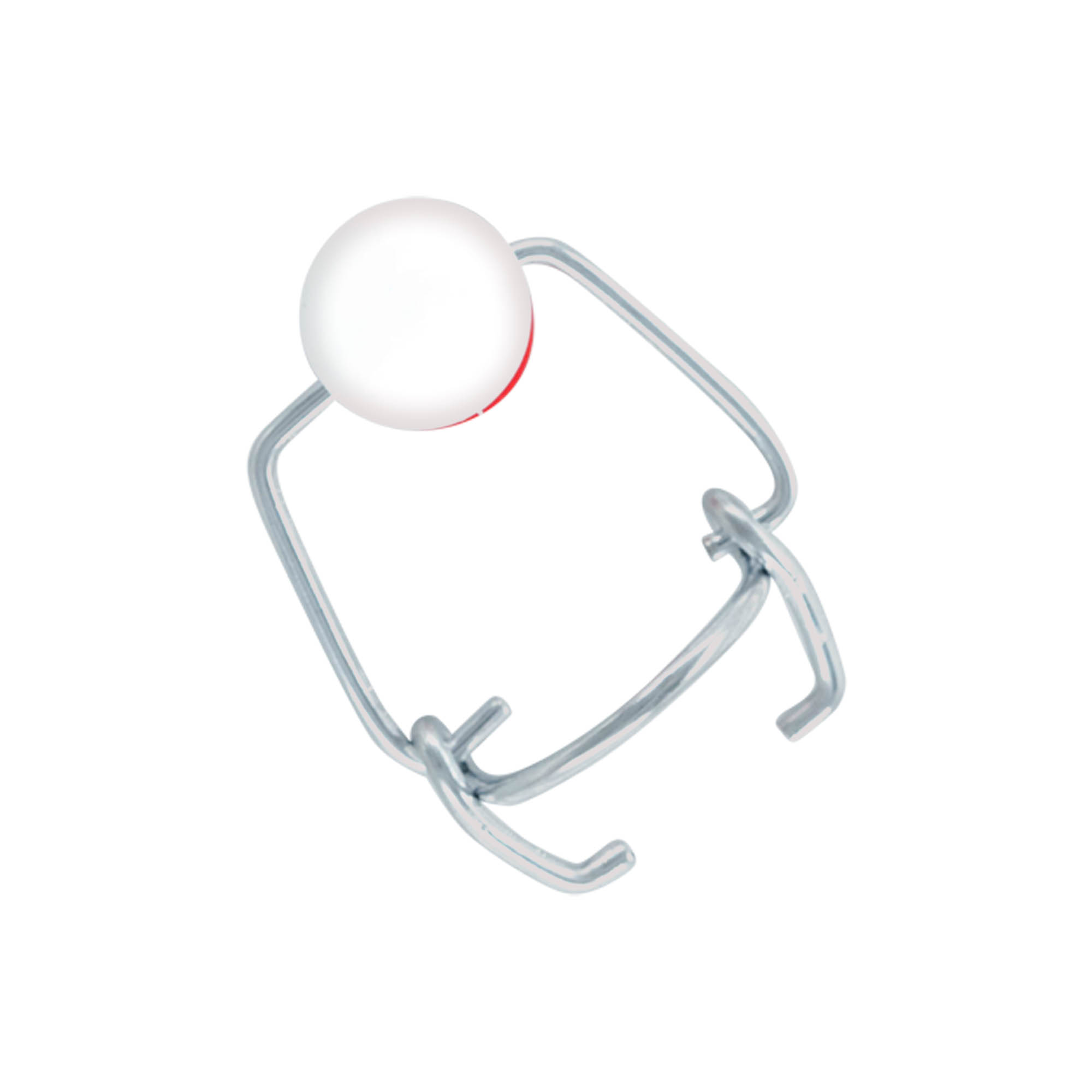 Mini spænde, plast, rød-hvid